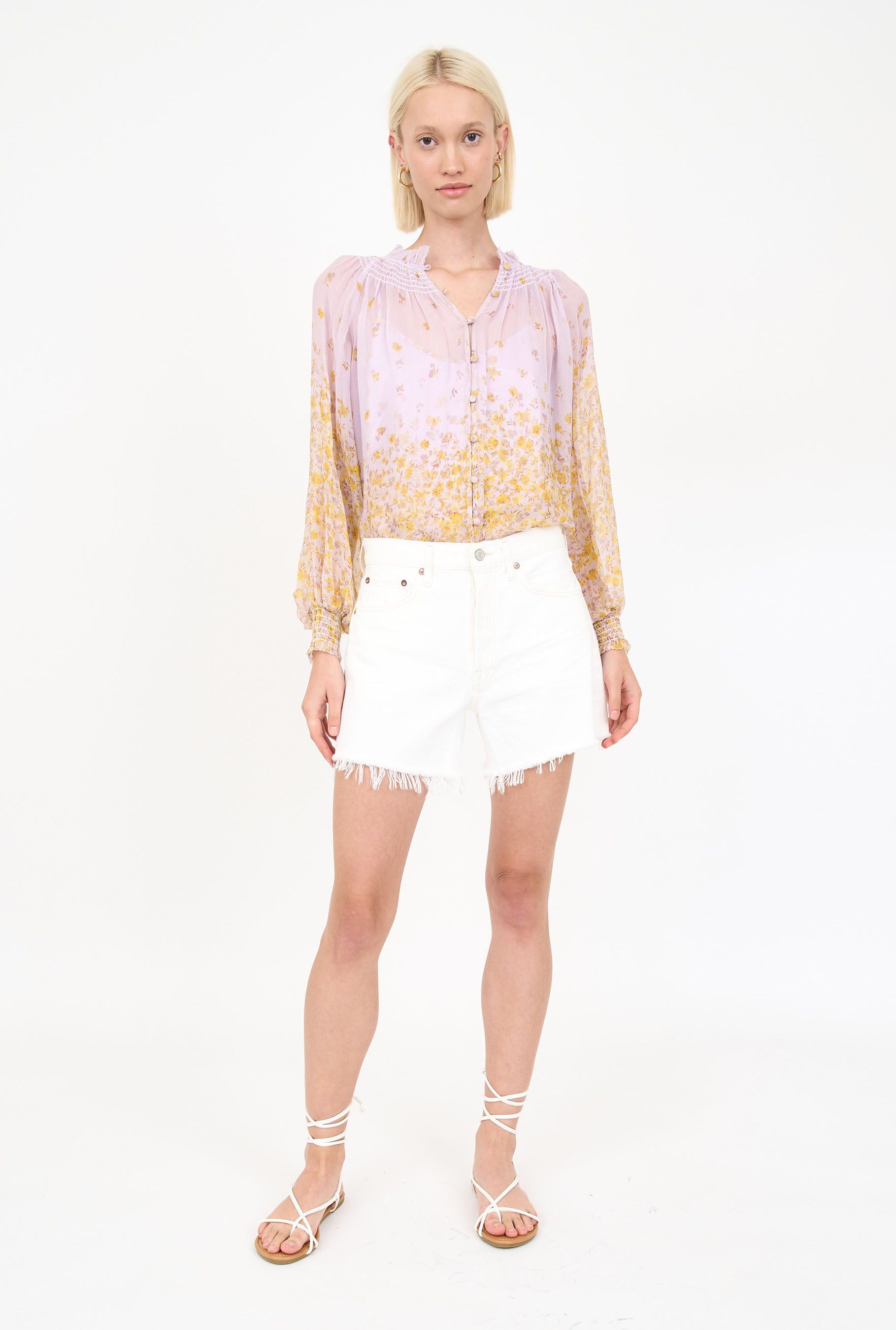 Andrea Blouse - Falling Floral Mauve
