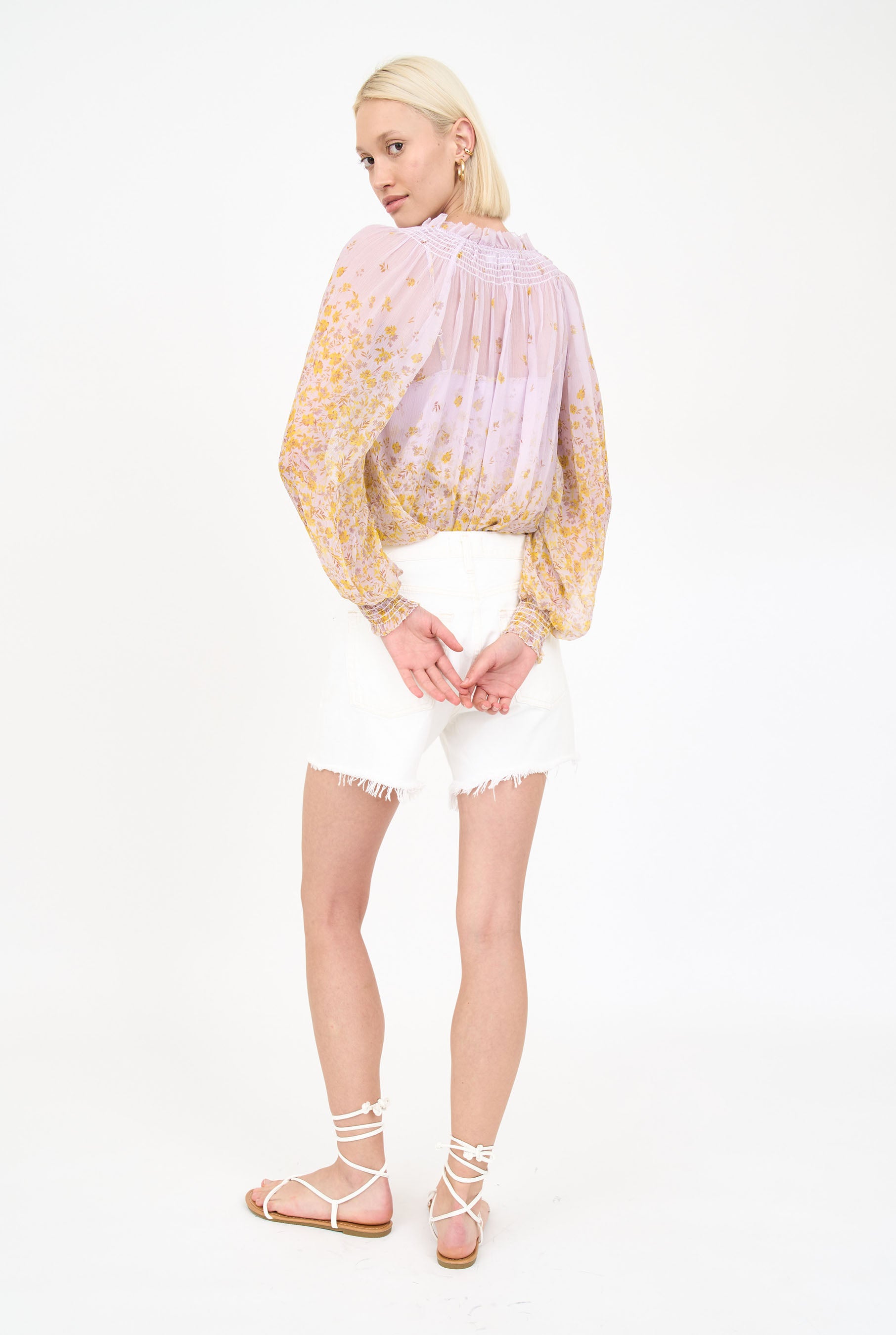 Andrea Blouse - Falling Floral Mauve