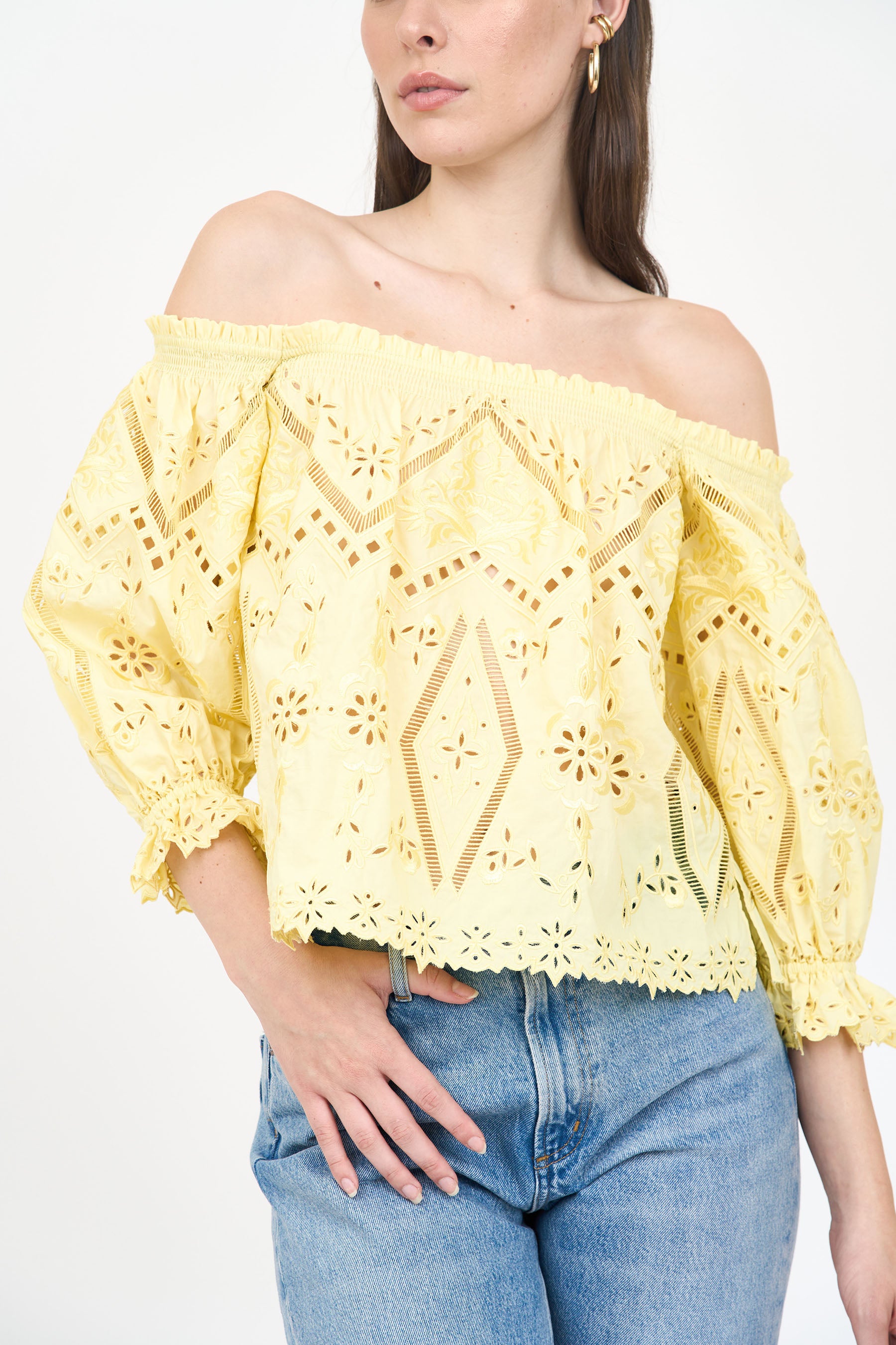 Parker Top - Lemon Embroidery