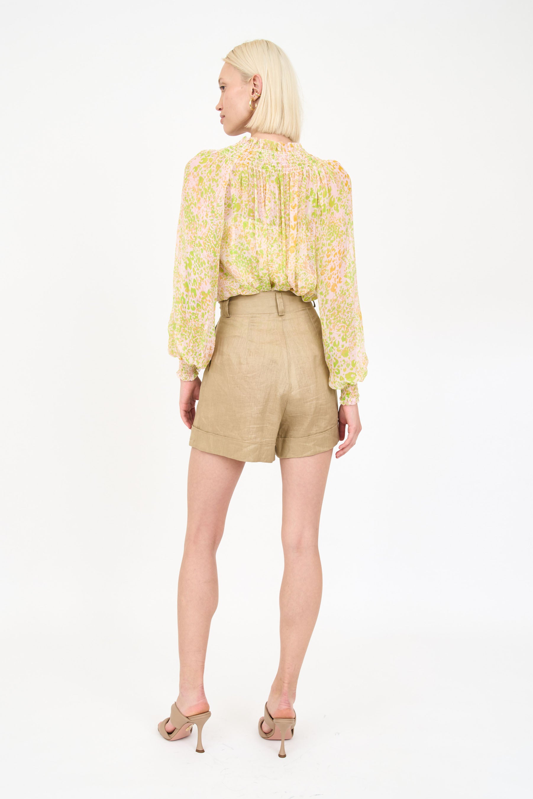 Andrea Blouse - Lime Leopard