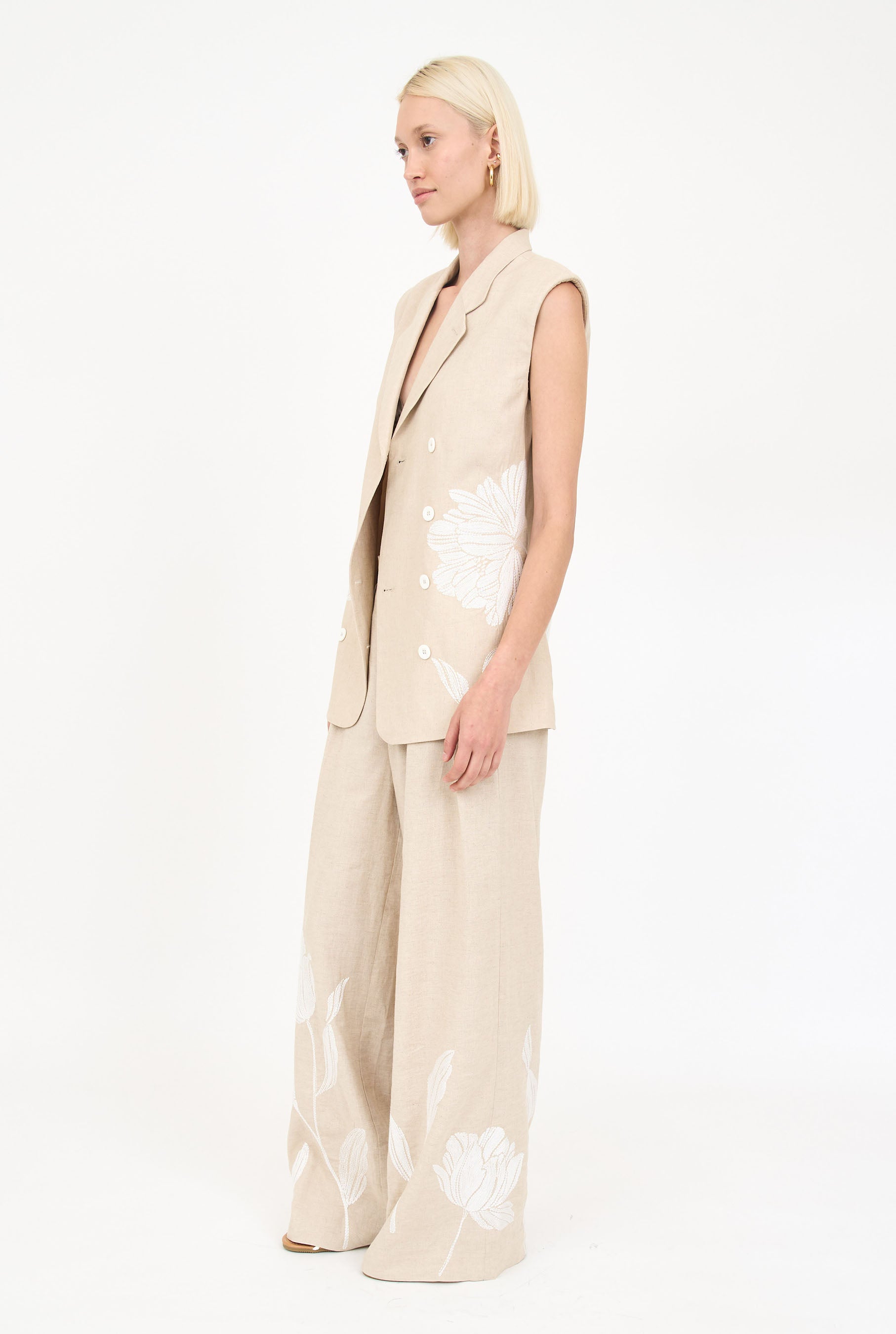 Ping Vest - Khaki Embroidery