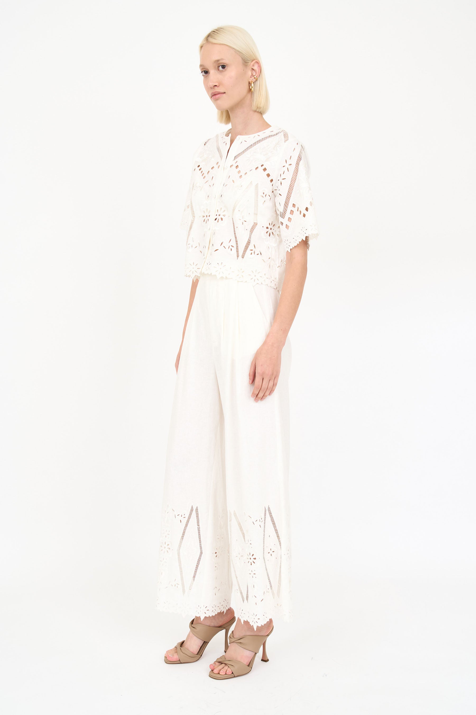 Dylan Pant - Blanc Embroidery