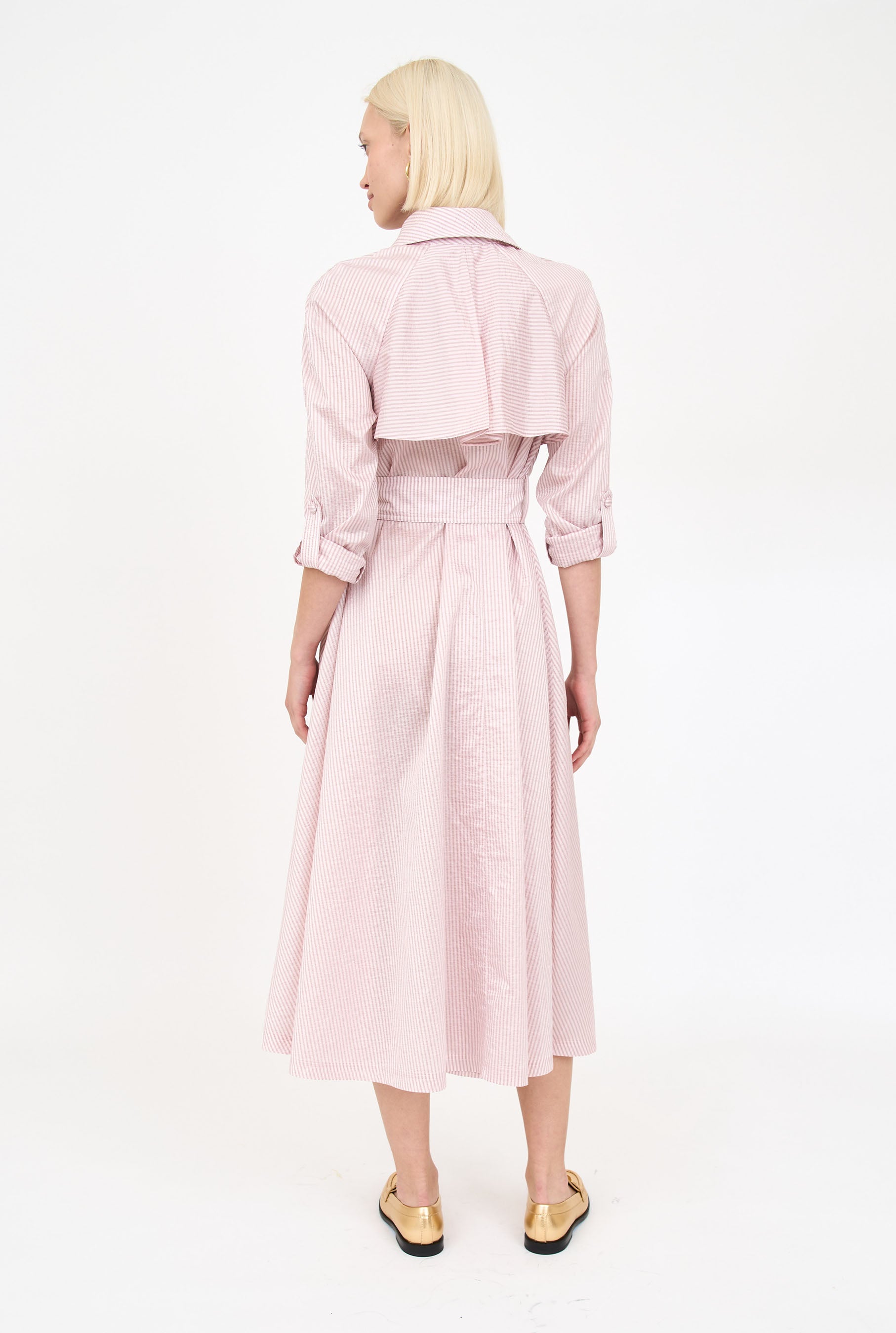Charlie Trench Coat - Pink Stripe