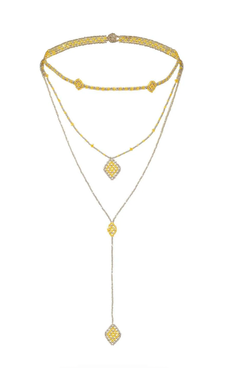 Wixarika Necklace- Gold/Platinum