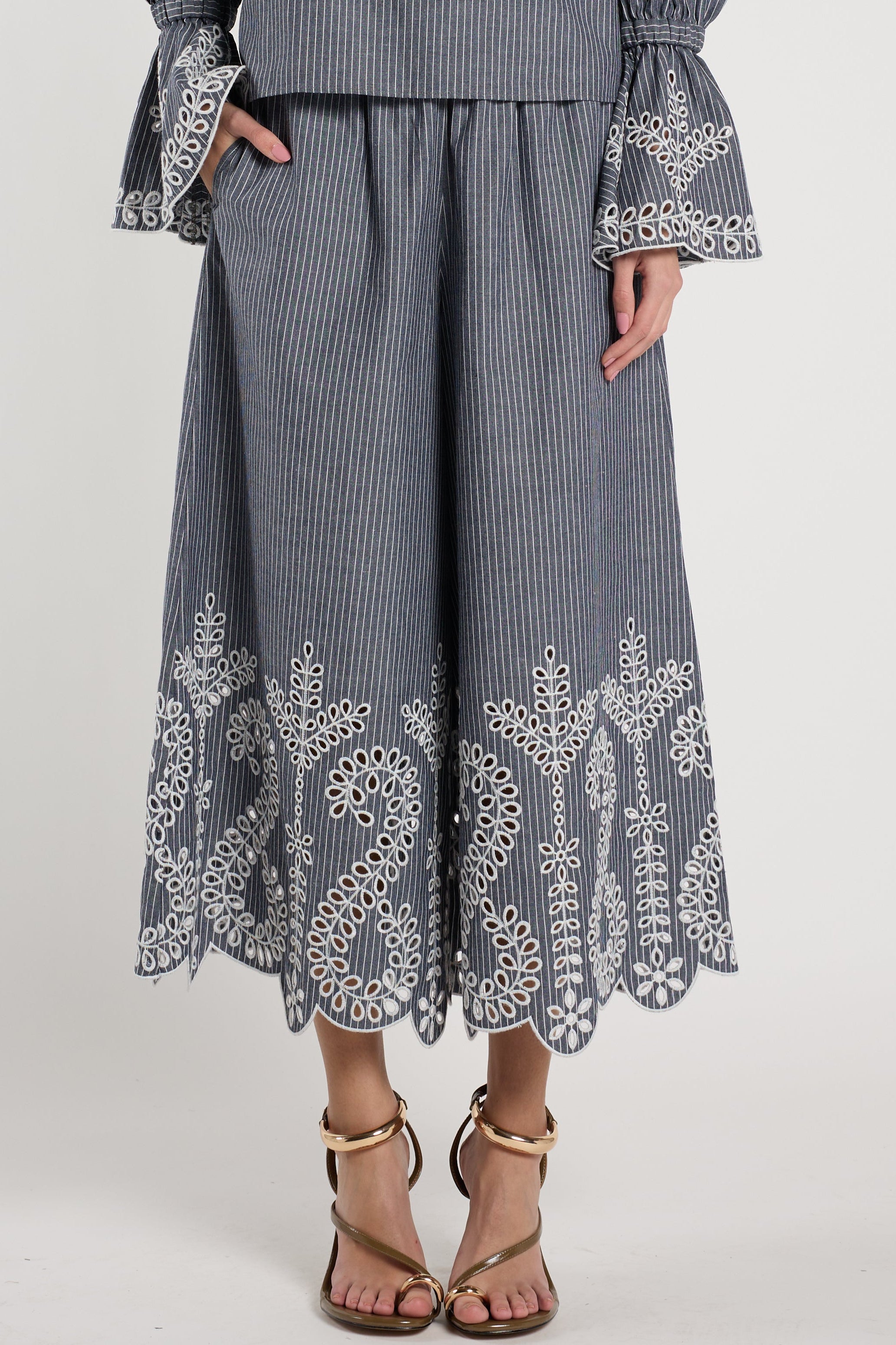 Carter Pant - Stripe Embroidery