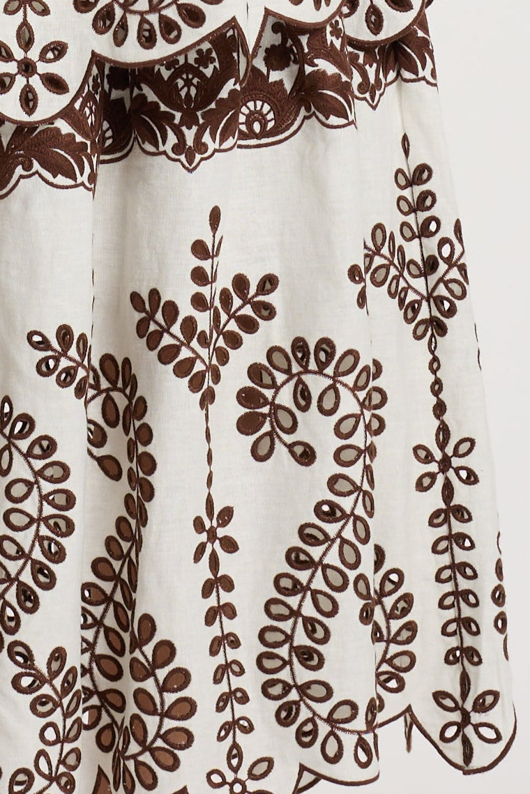 Finn Skirt - Chocolate Embroidery