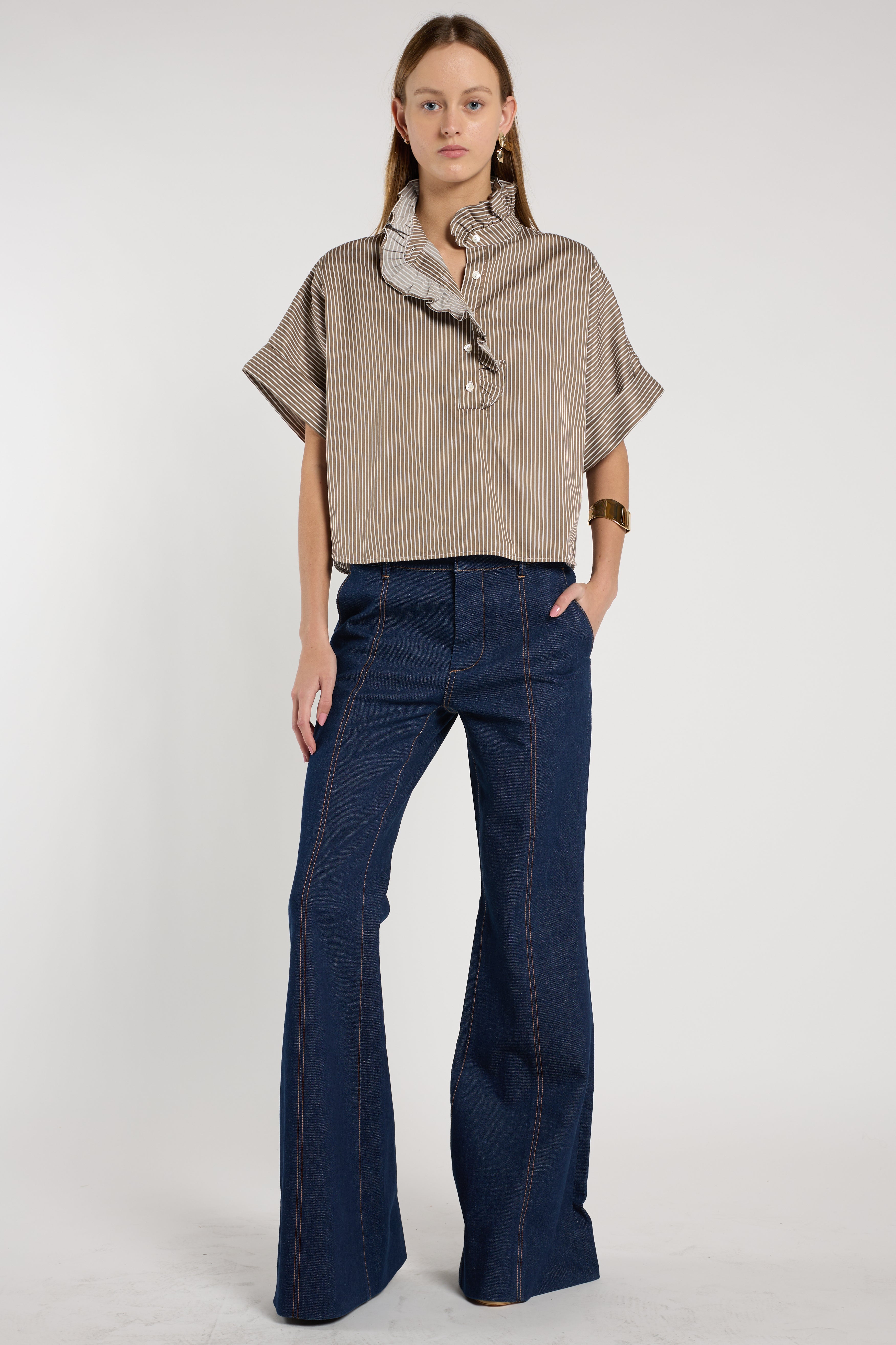 Mabel Top - Chocolate Stripe