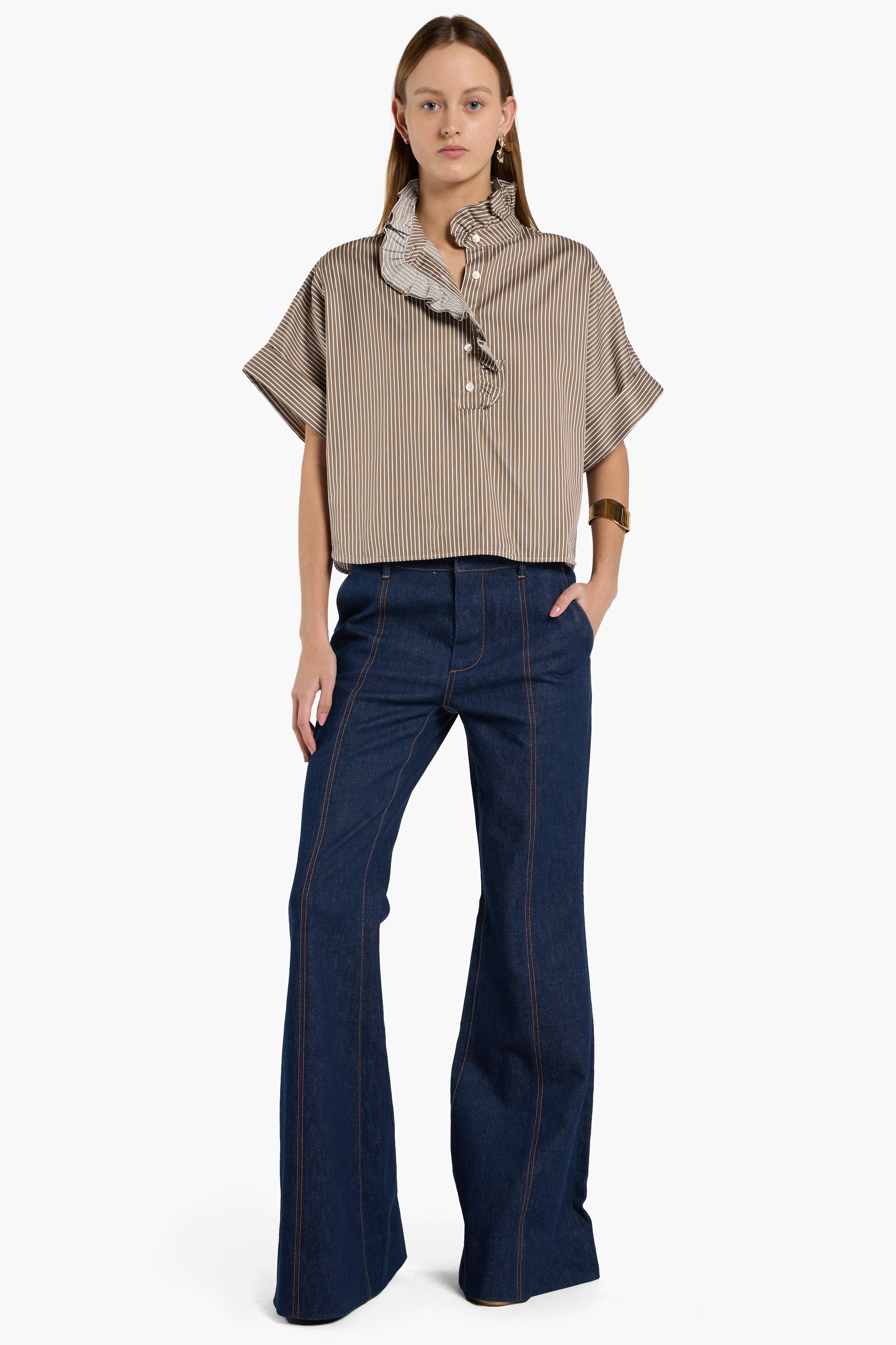 Mabel Top - Chocolate Stripe