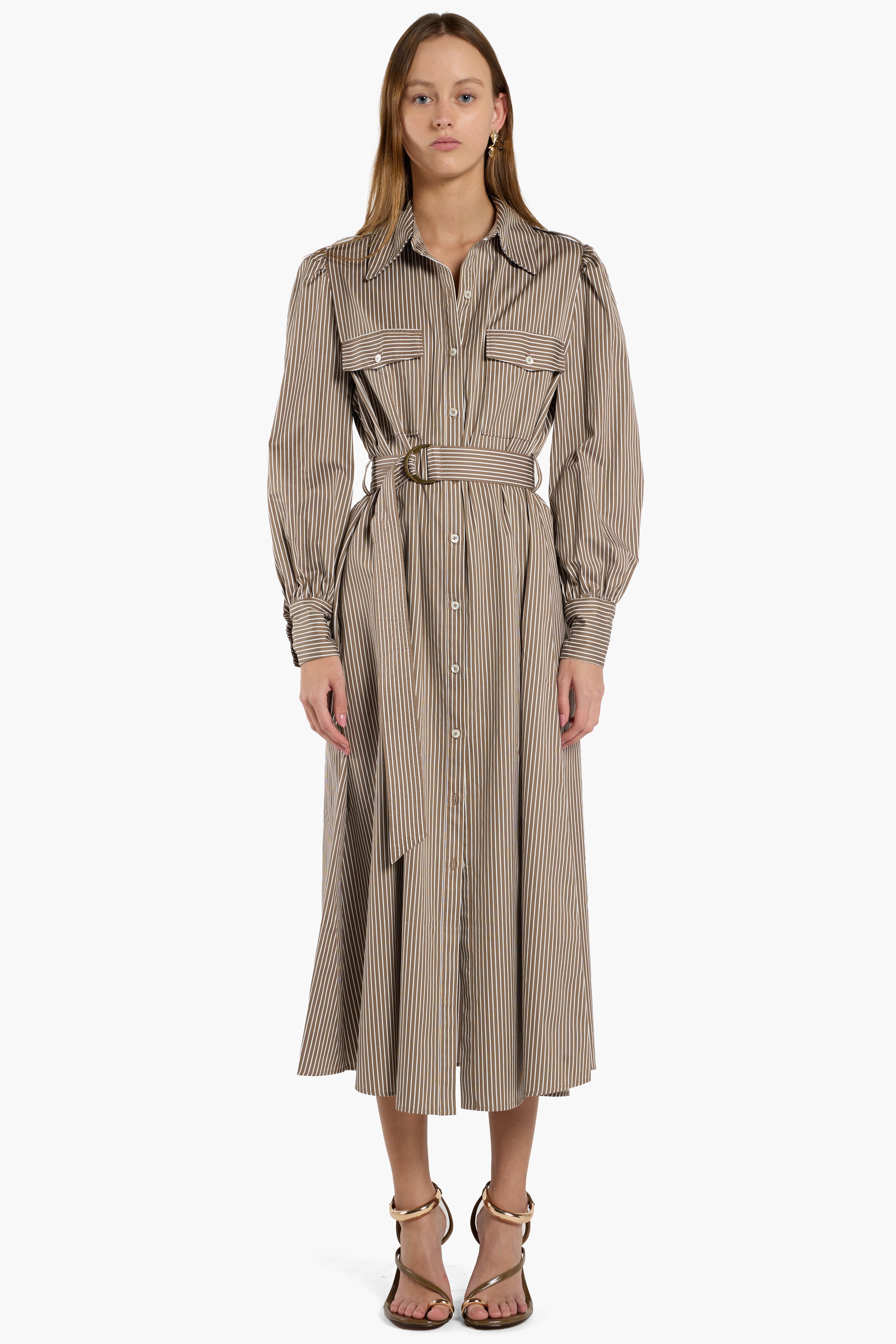 Darcy Dress - Chocolate Stripe