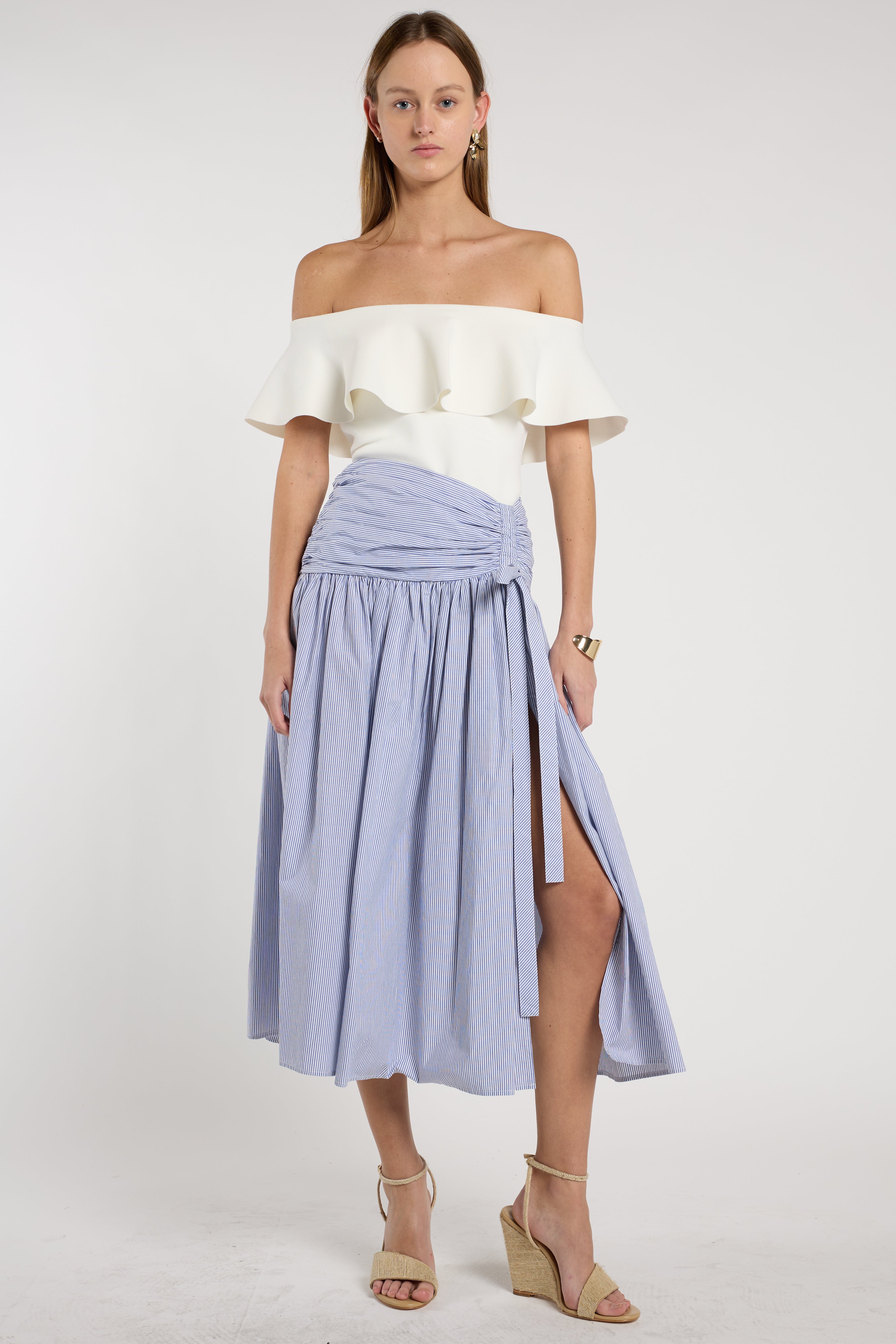 Maeve Skirt - Blue Stripe