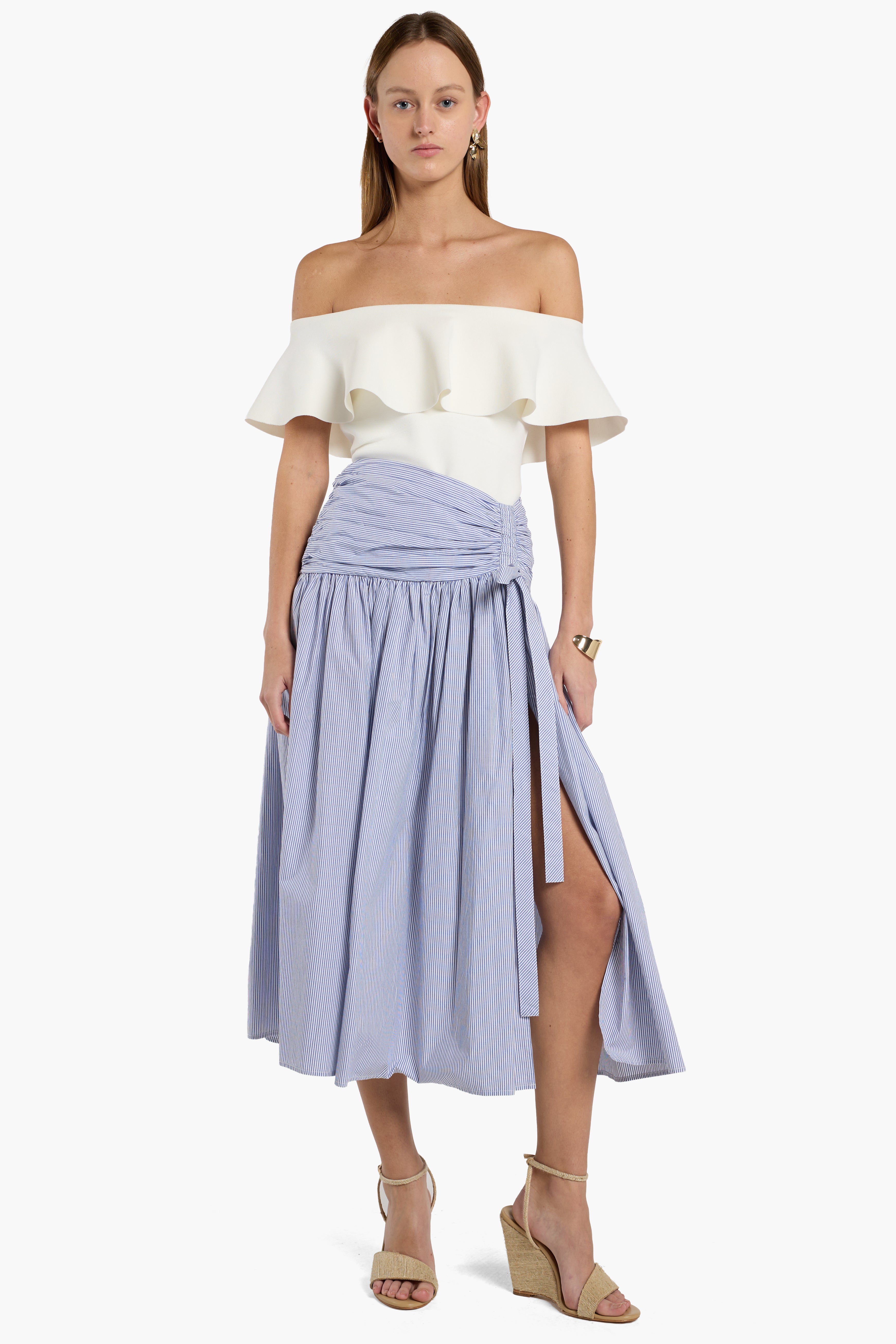 Maeve Skirt - Blue Stripe
