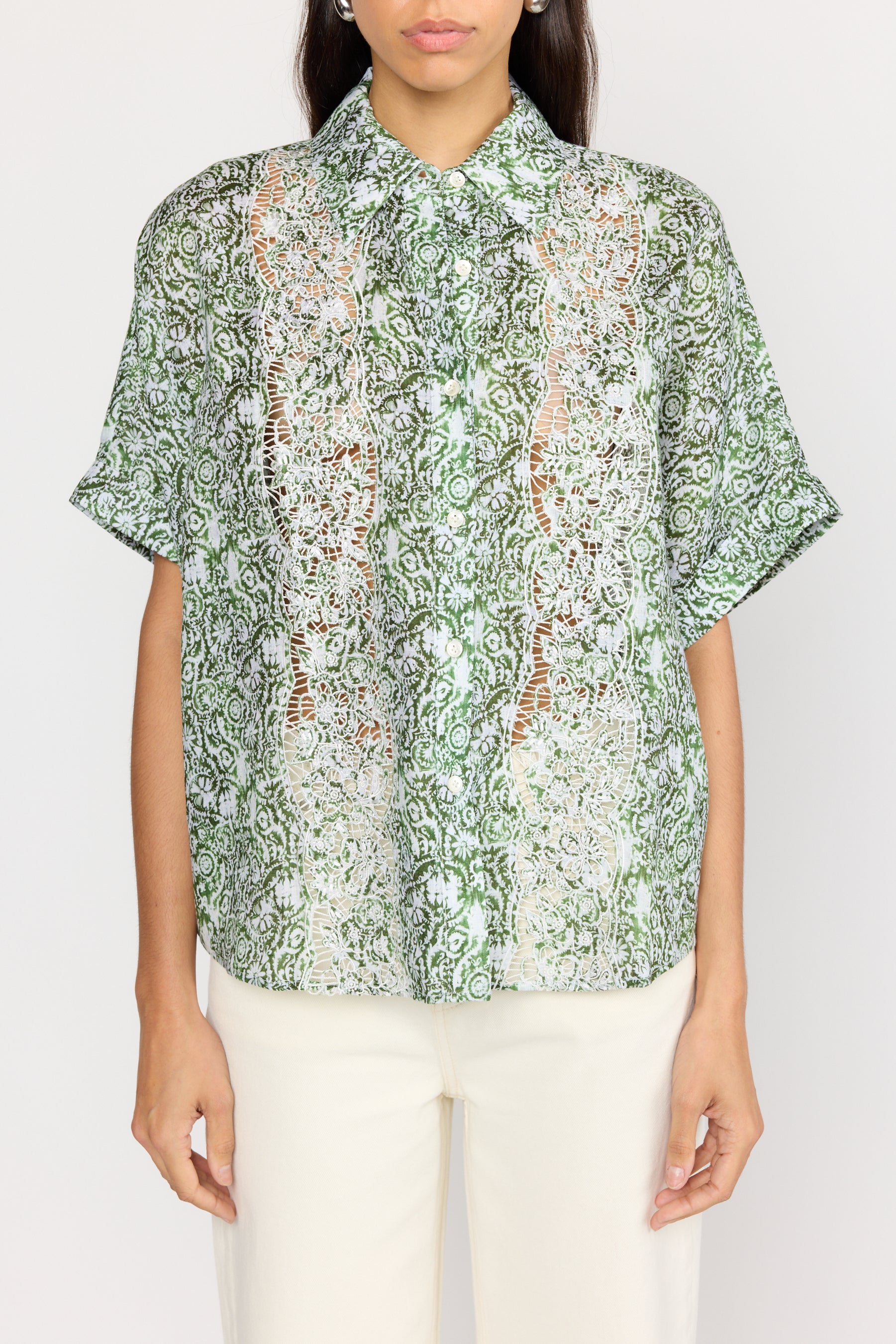 Lilian top - Sage Scroll