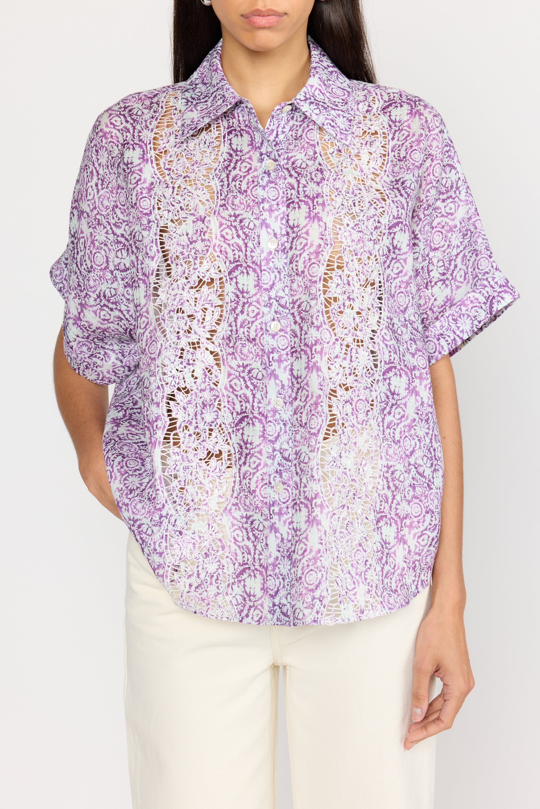 Lilian top - Amethyst Scroll