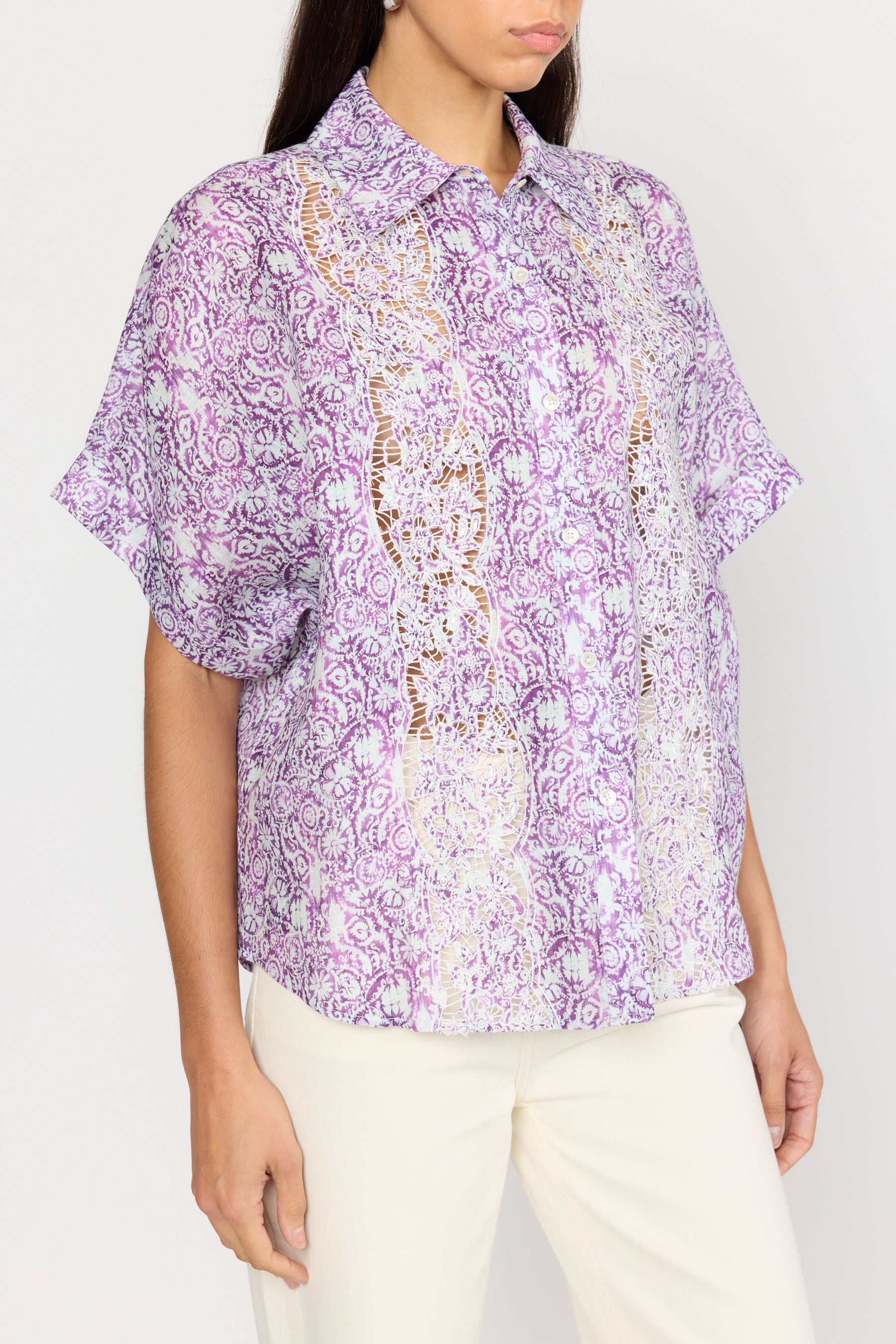 Lilian top - Amethyst Scroll