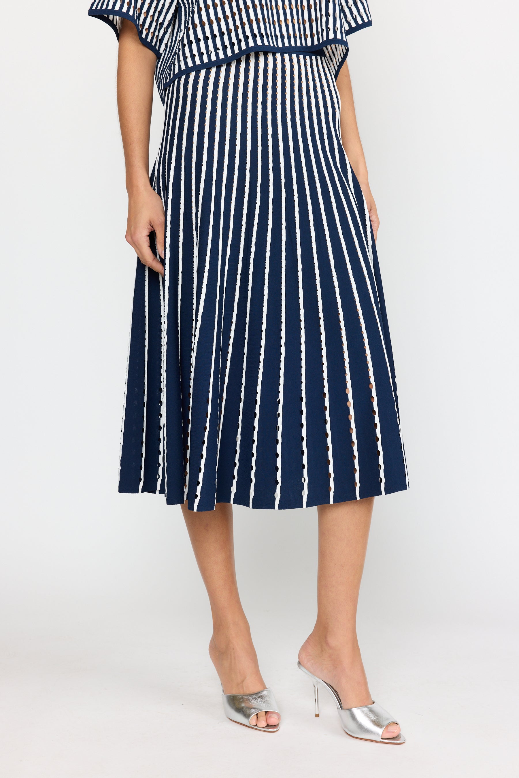 Colton Skirt - Pinstripe Navy