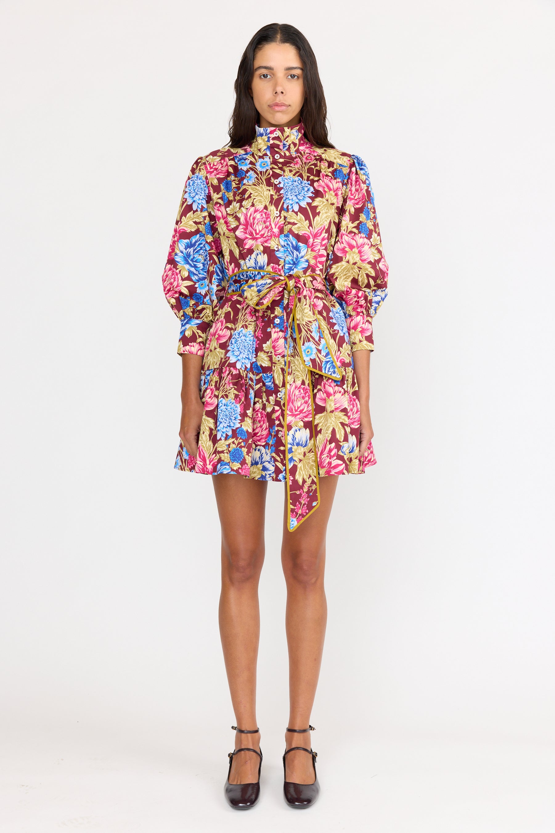 Emi Dress - Carmine Floral