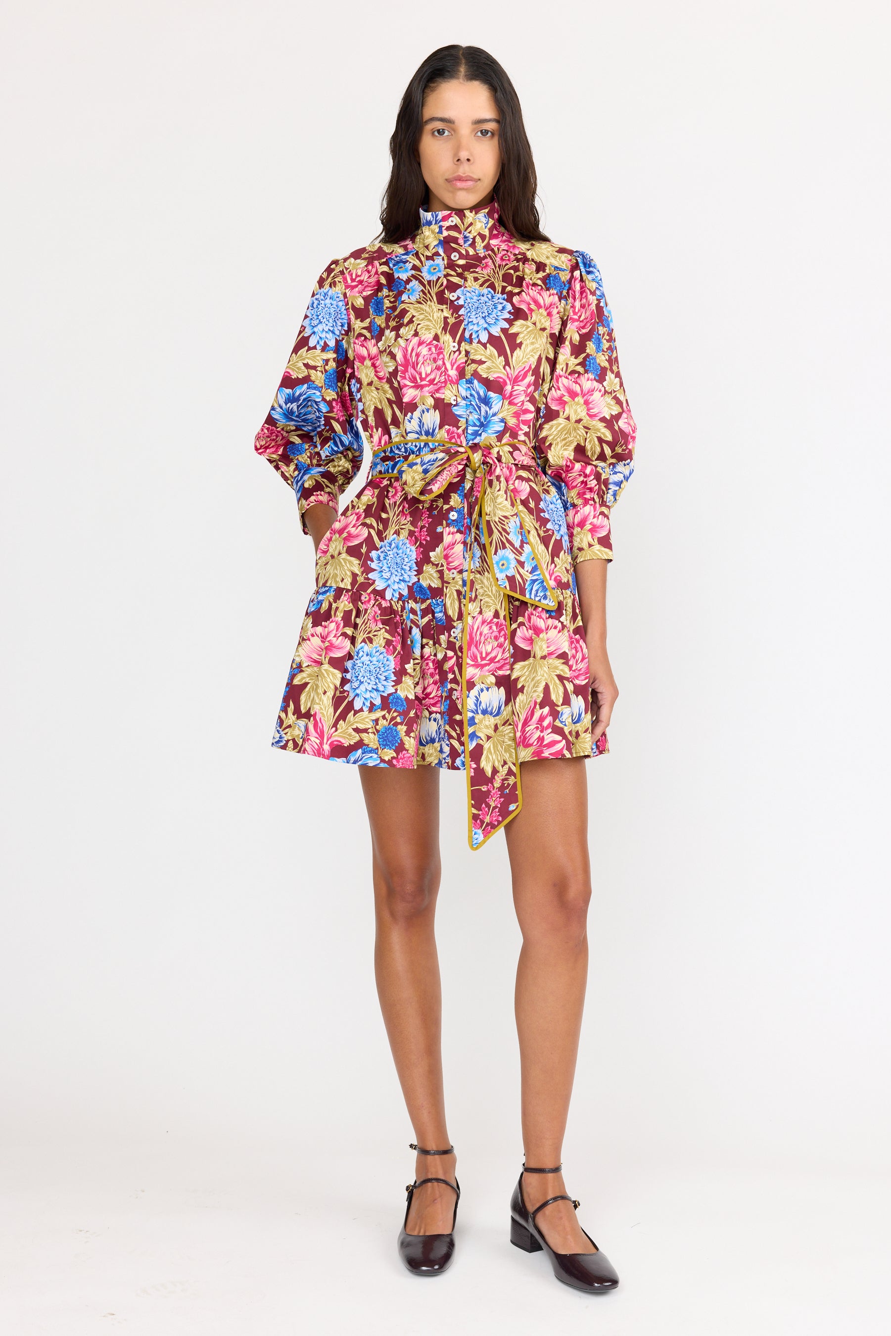Emi Dress - Carmine Floral