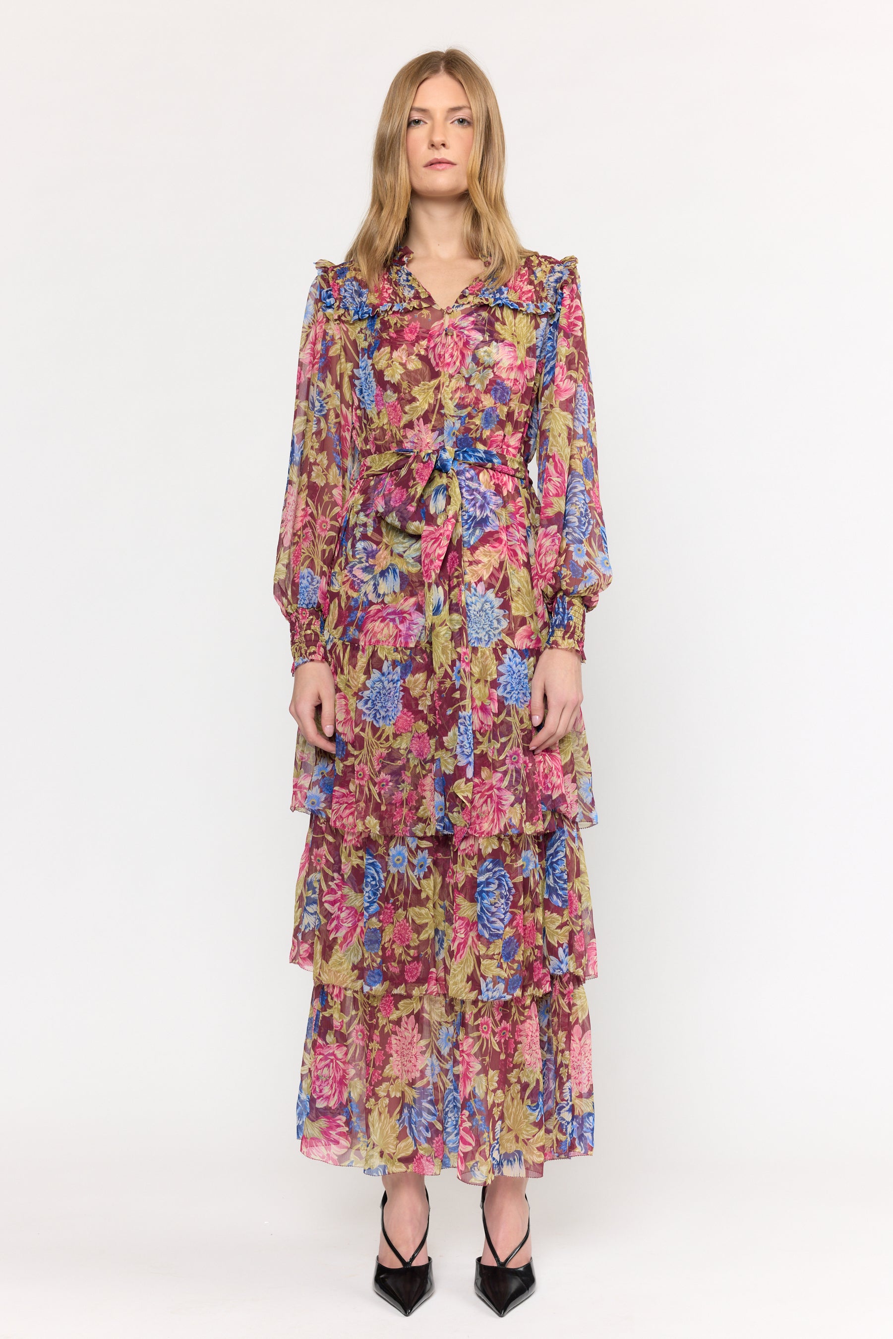 Ana Dress - Carmine Floral