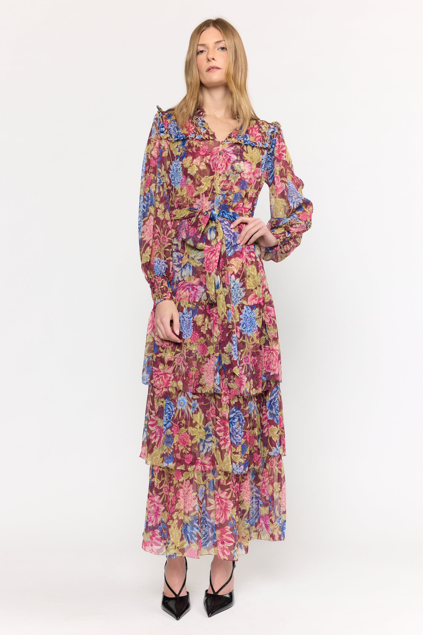 Ana Dress - Carmine Floral