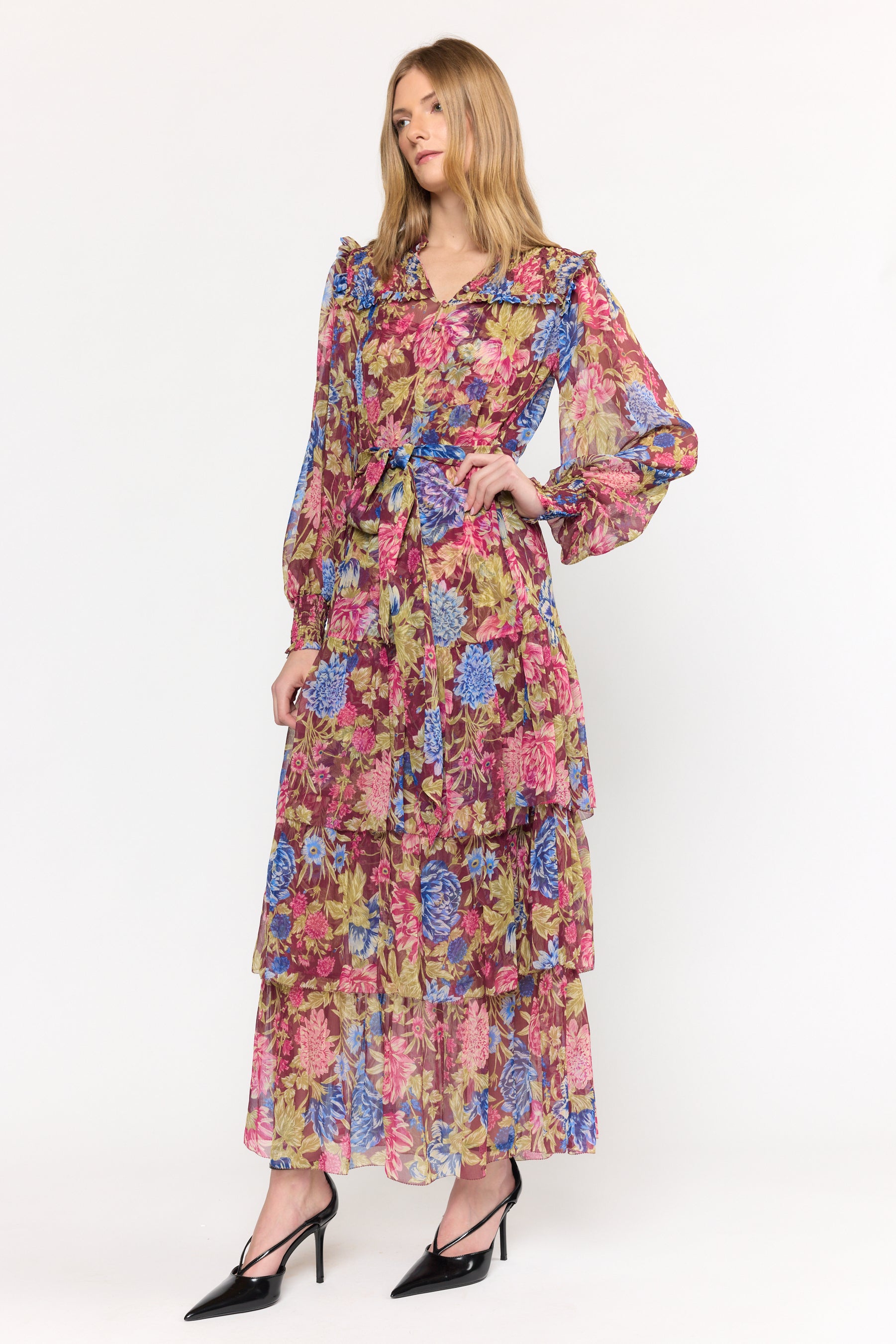 Ana Dress - Carmine Floral