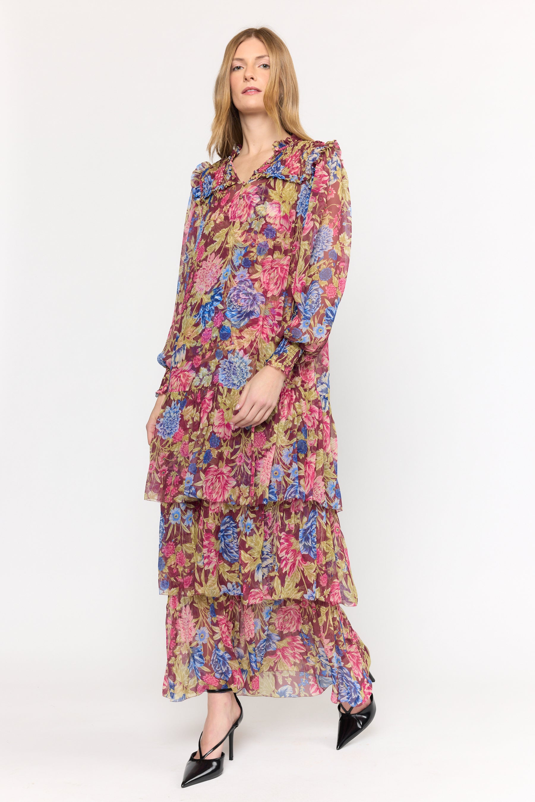 Ana Dress - Carmine Floral