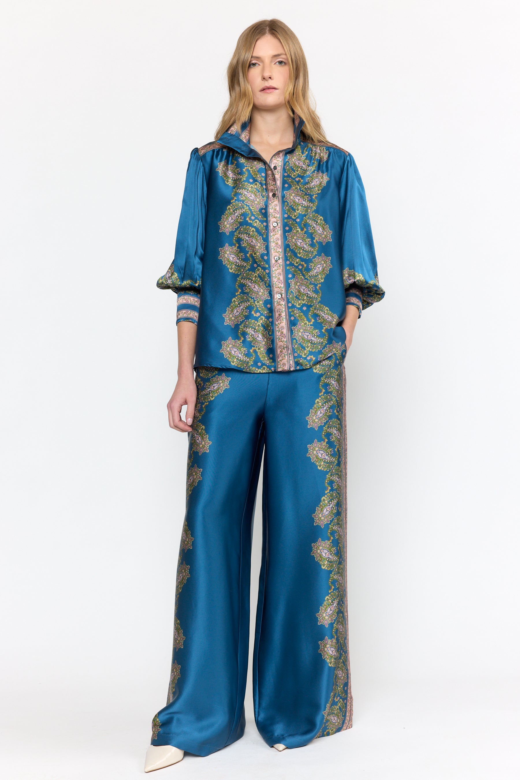 Paloma Top - Prussian Paisley