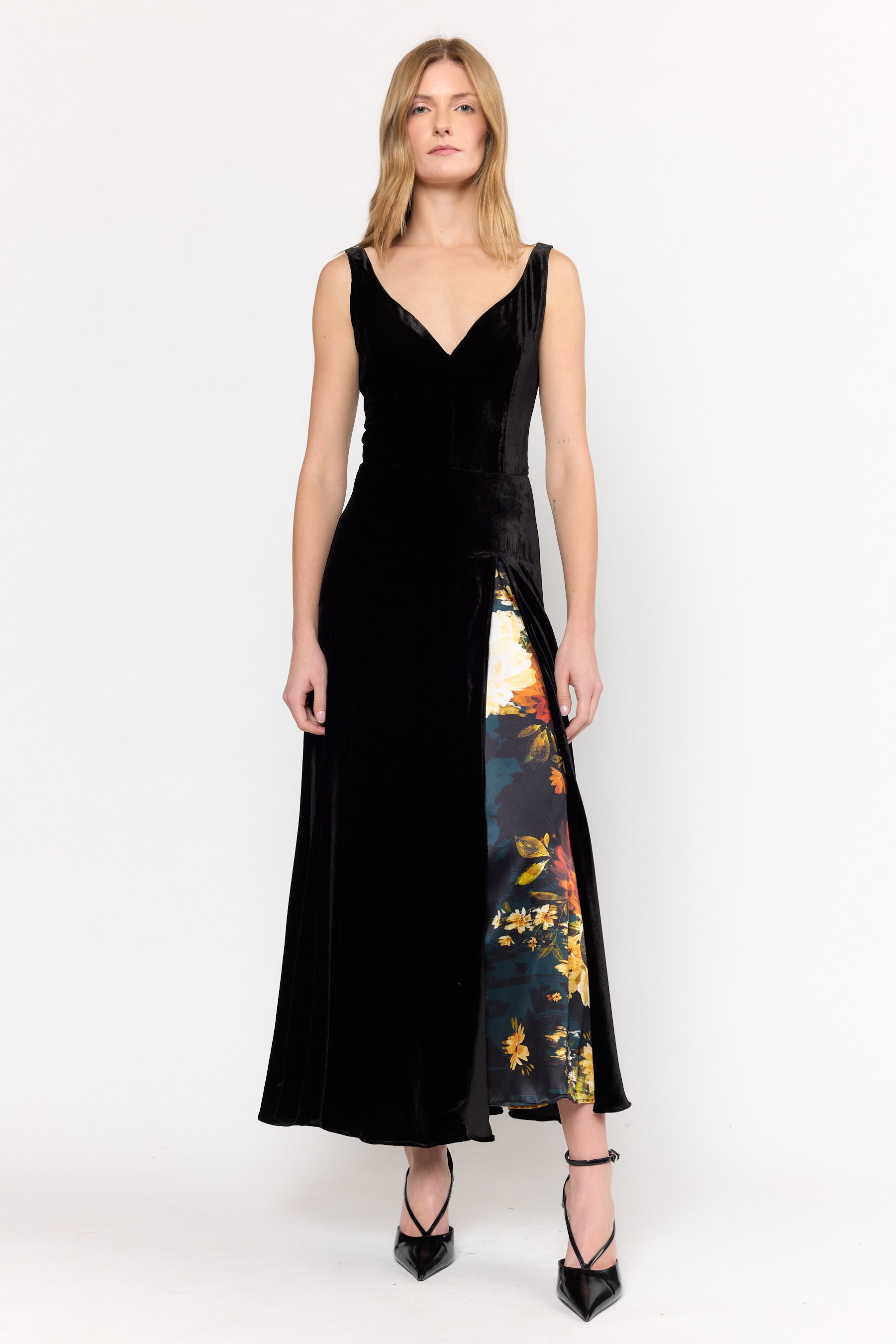 Estrada Dress - Black / Amber Glow