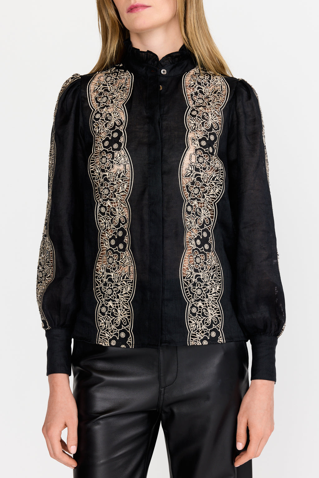 Riley Top Onyx Embroidery