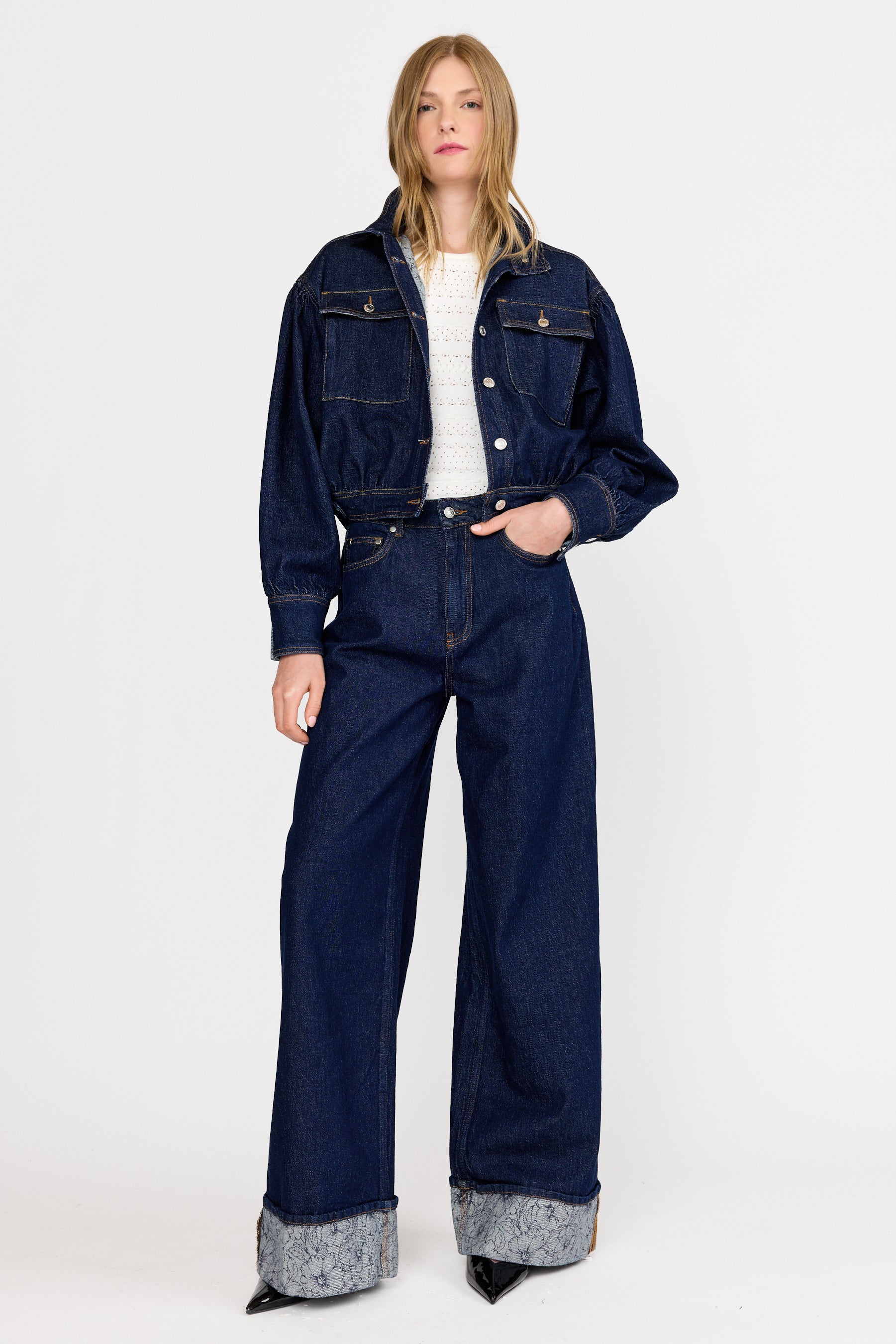 Monroe Jacket - Etched Indigo