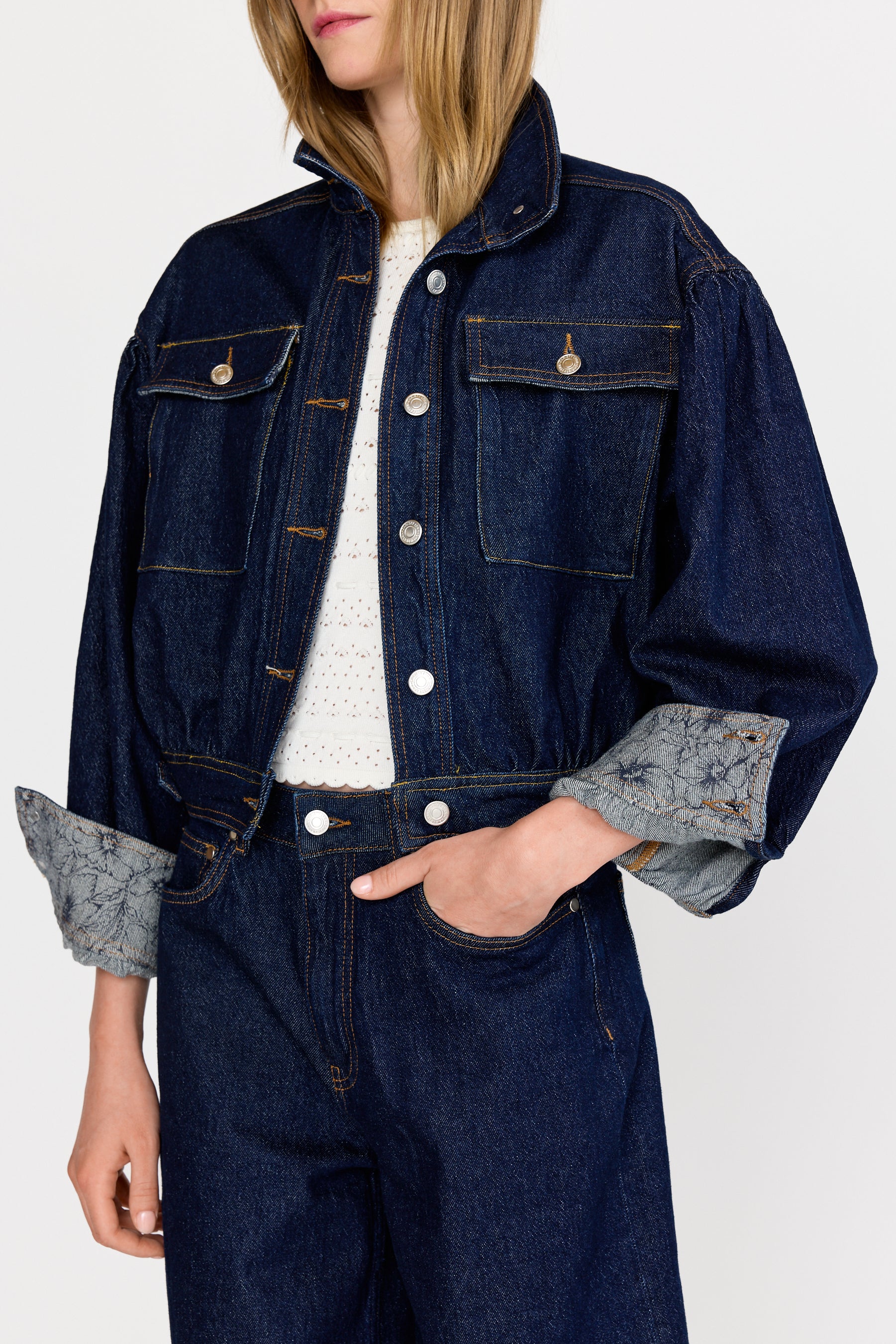 Monroe Jacket - Etched Indigo