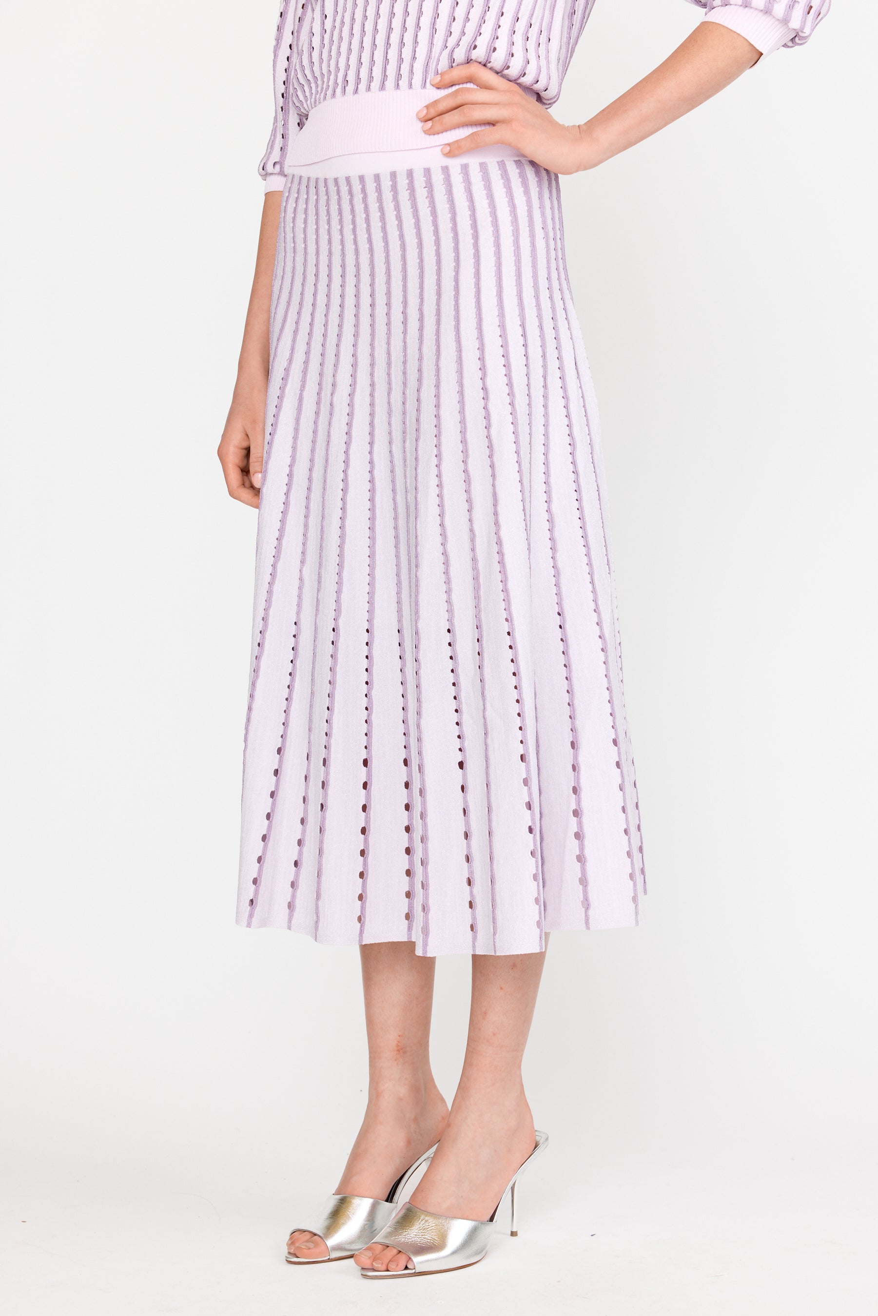 Colton Skirt - Pinstripe Lilac