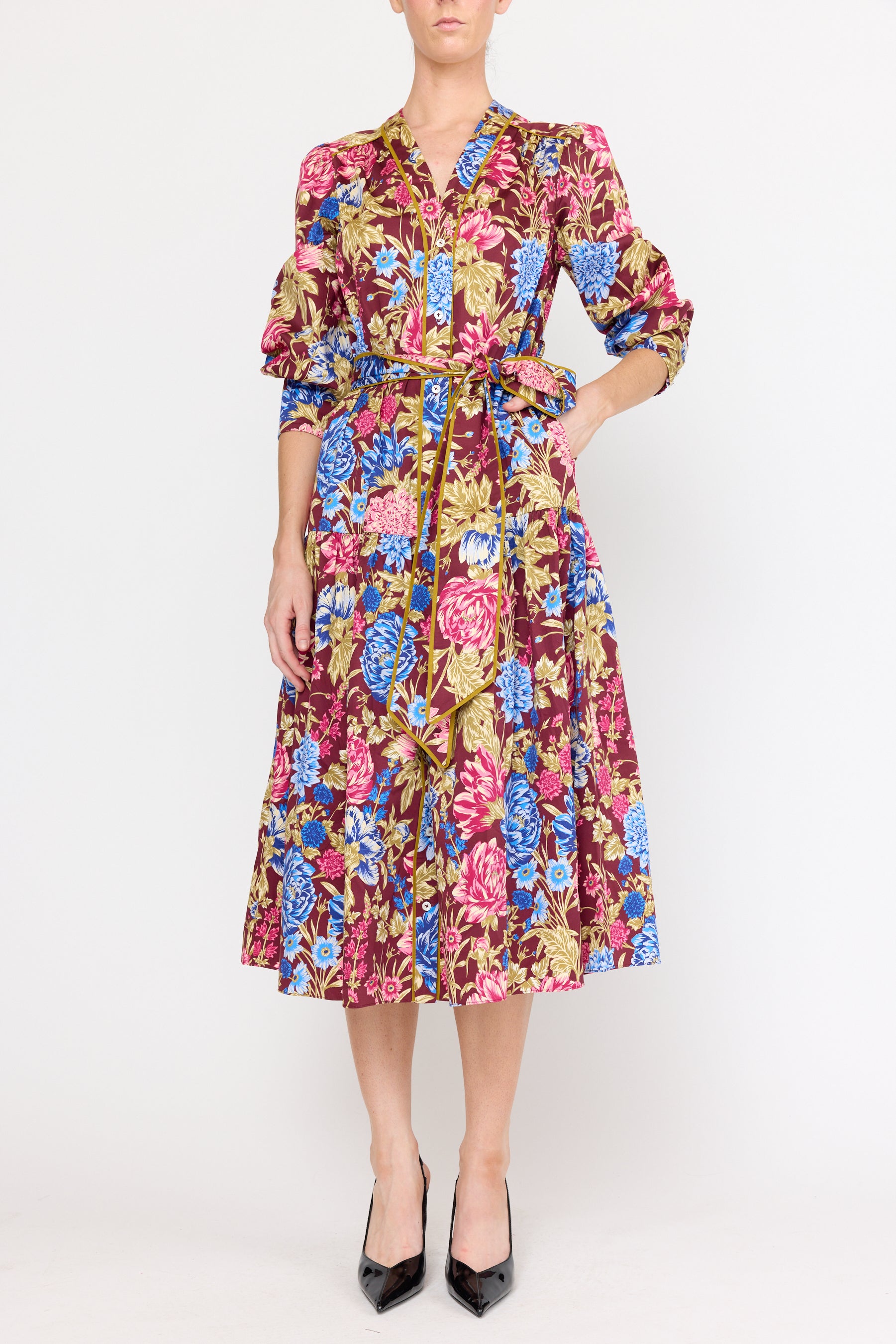 Layla Dress - Carmine Floral