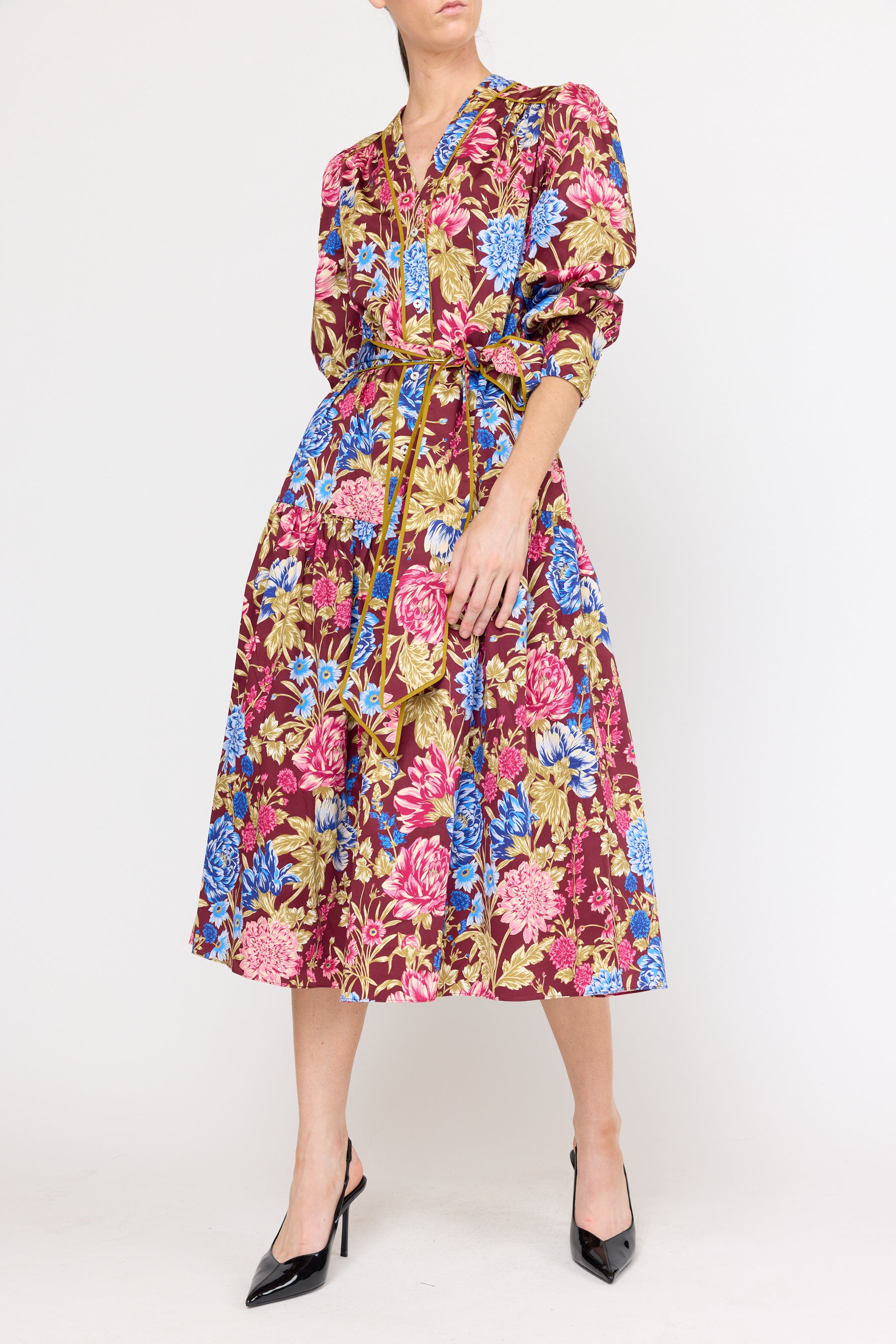 Layla Dress - Carmine Floral