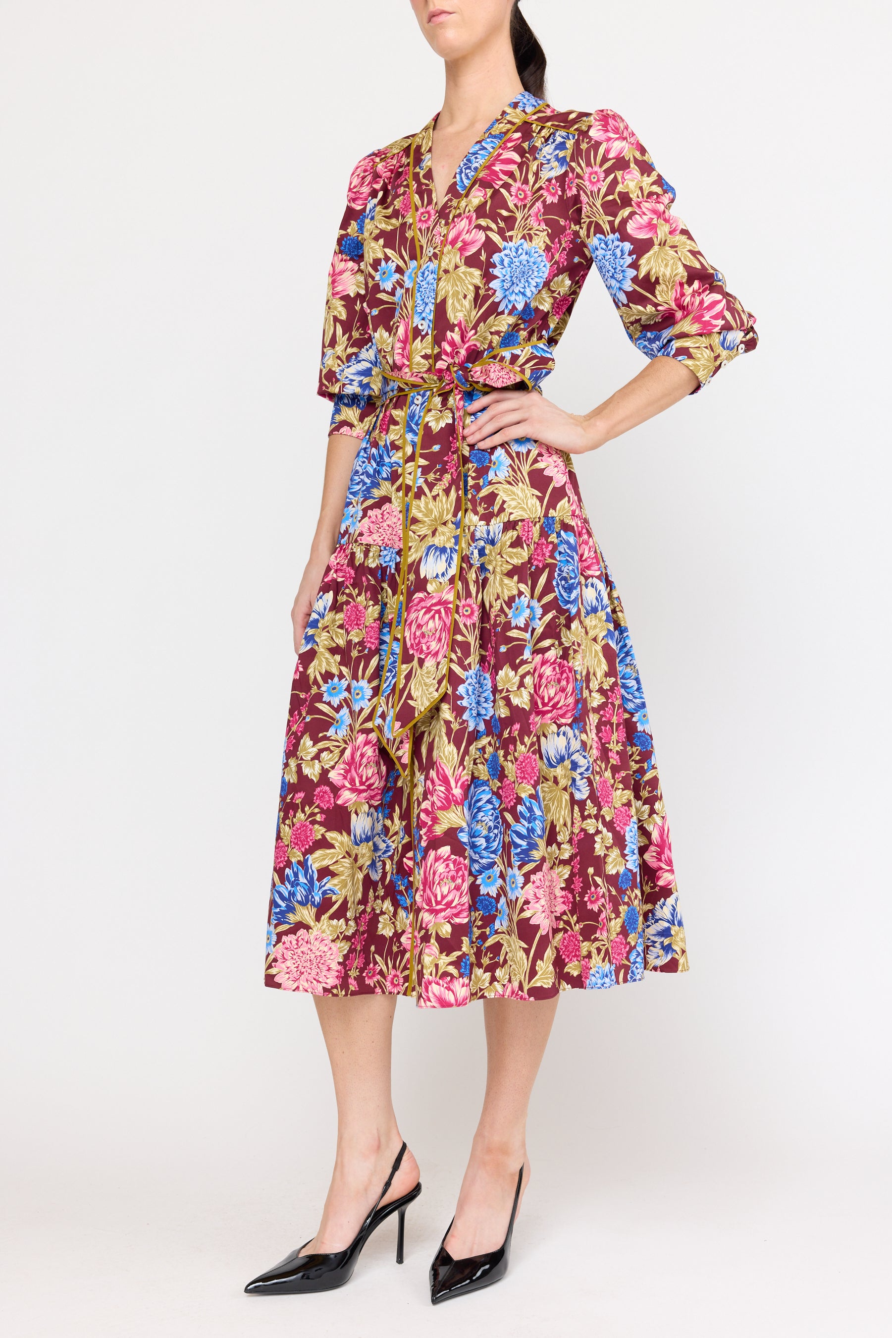 Layla Dress - Carmine Floral
