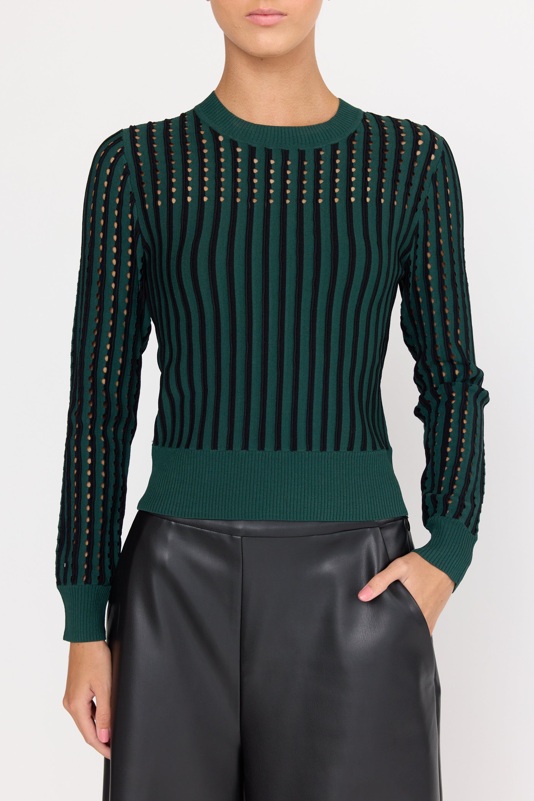 Marilyn Sweater - Pinstripe Evergreen