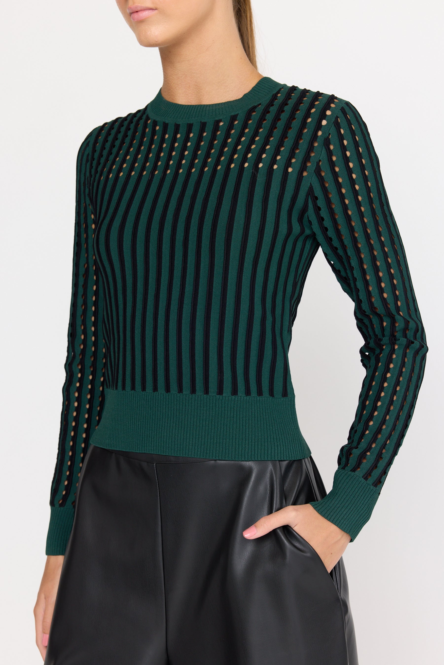 Marilyn Sweater - Pinstripe Evergreen