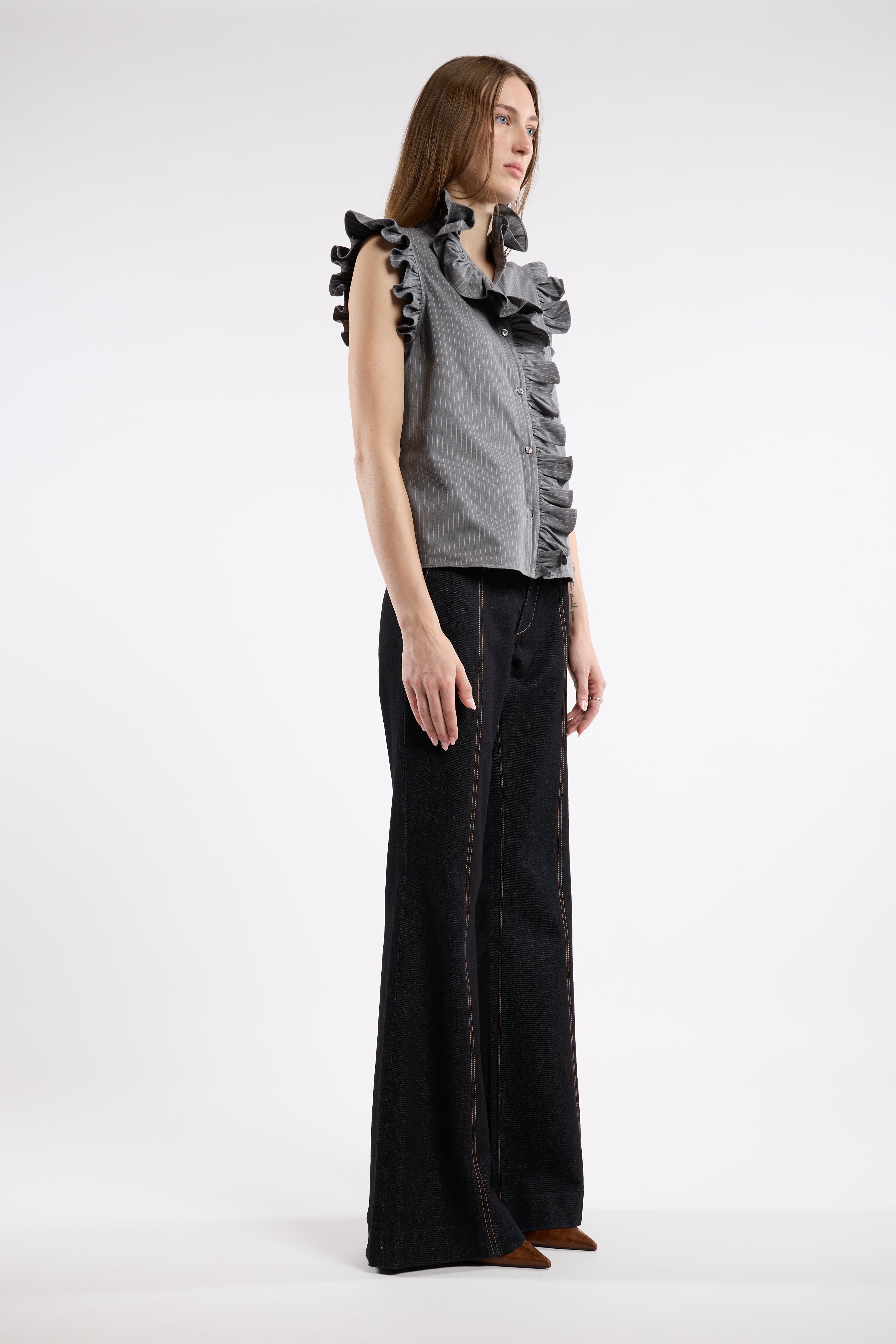 Marfa Top - Grey Stripe