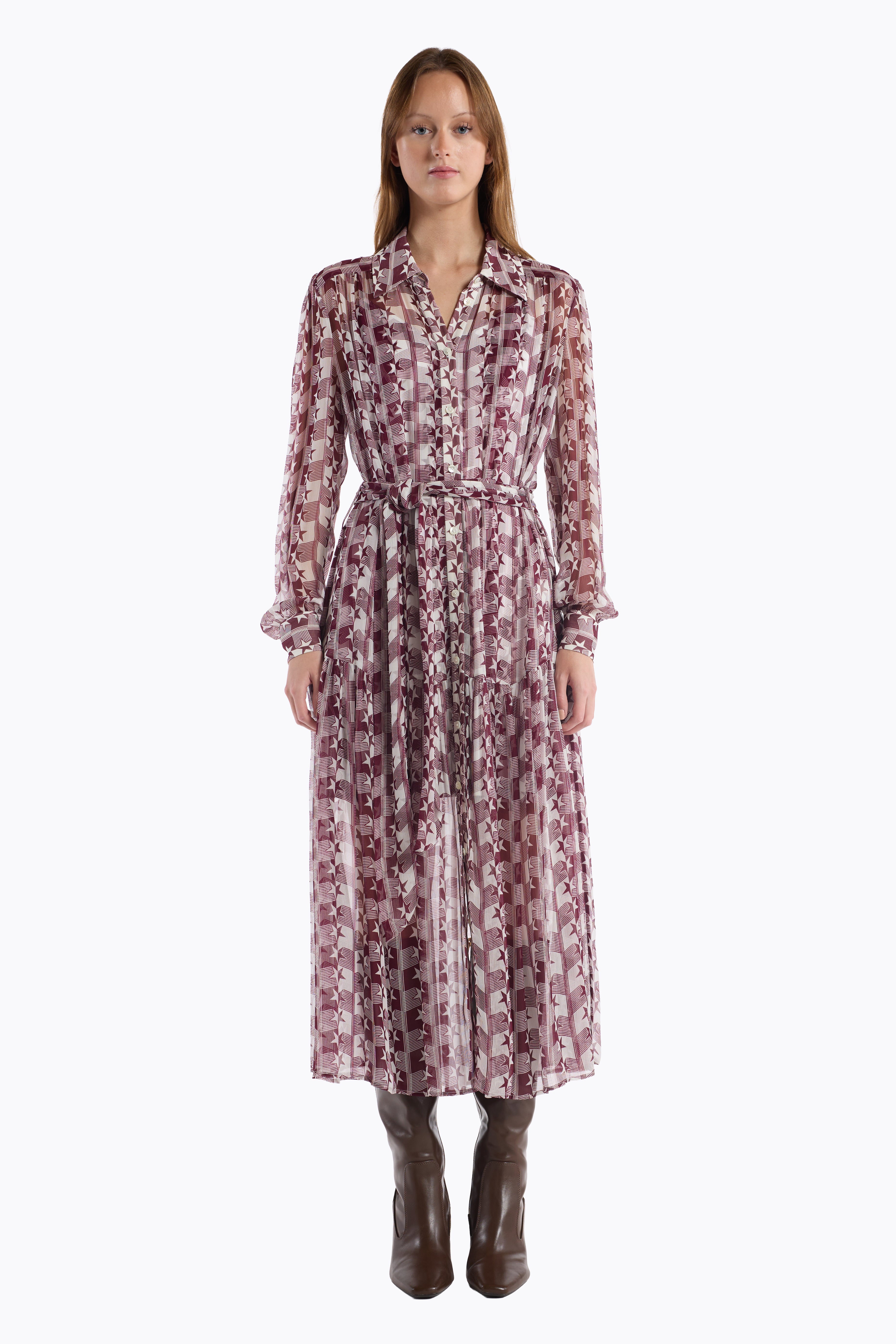 Kristen Dress - Burgundy Nova