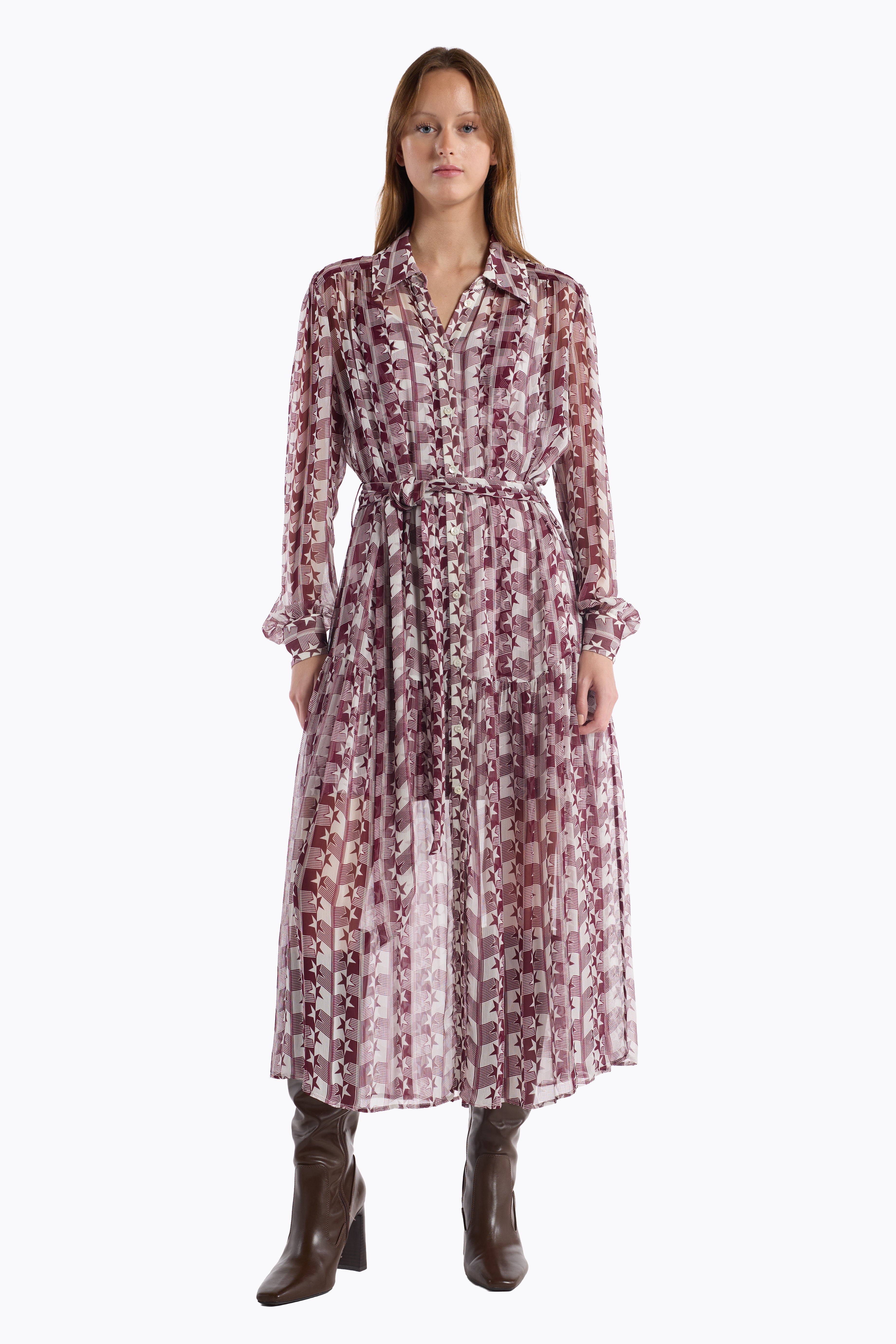 Kristen Dress - Burgundy Nova