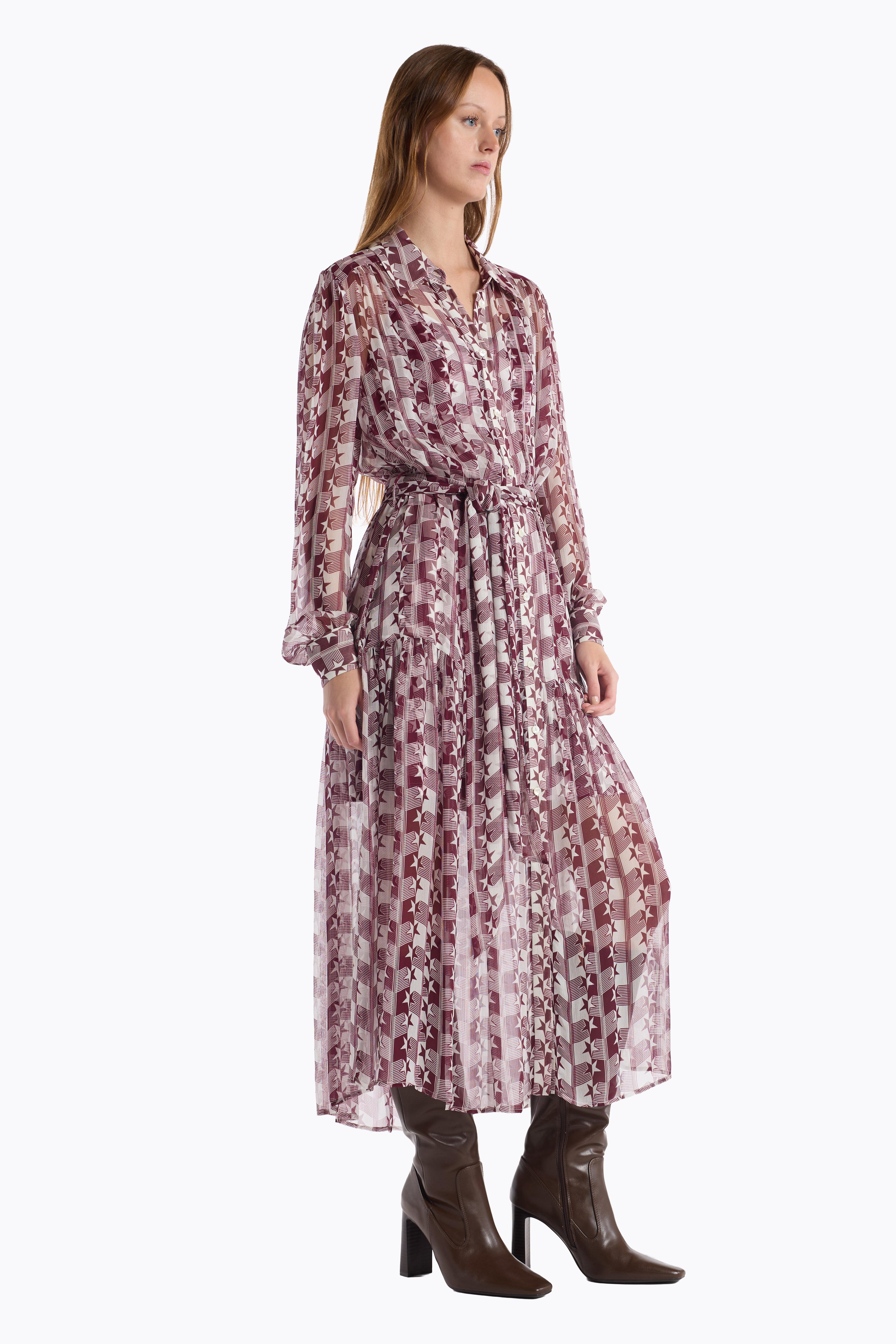 Kristen Dress - Burgundy Nova