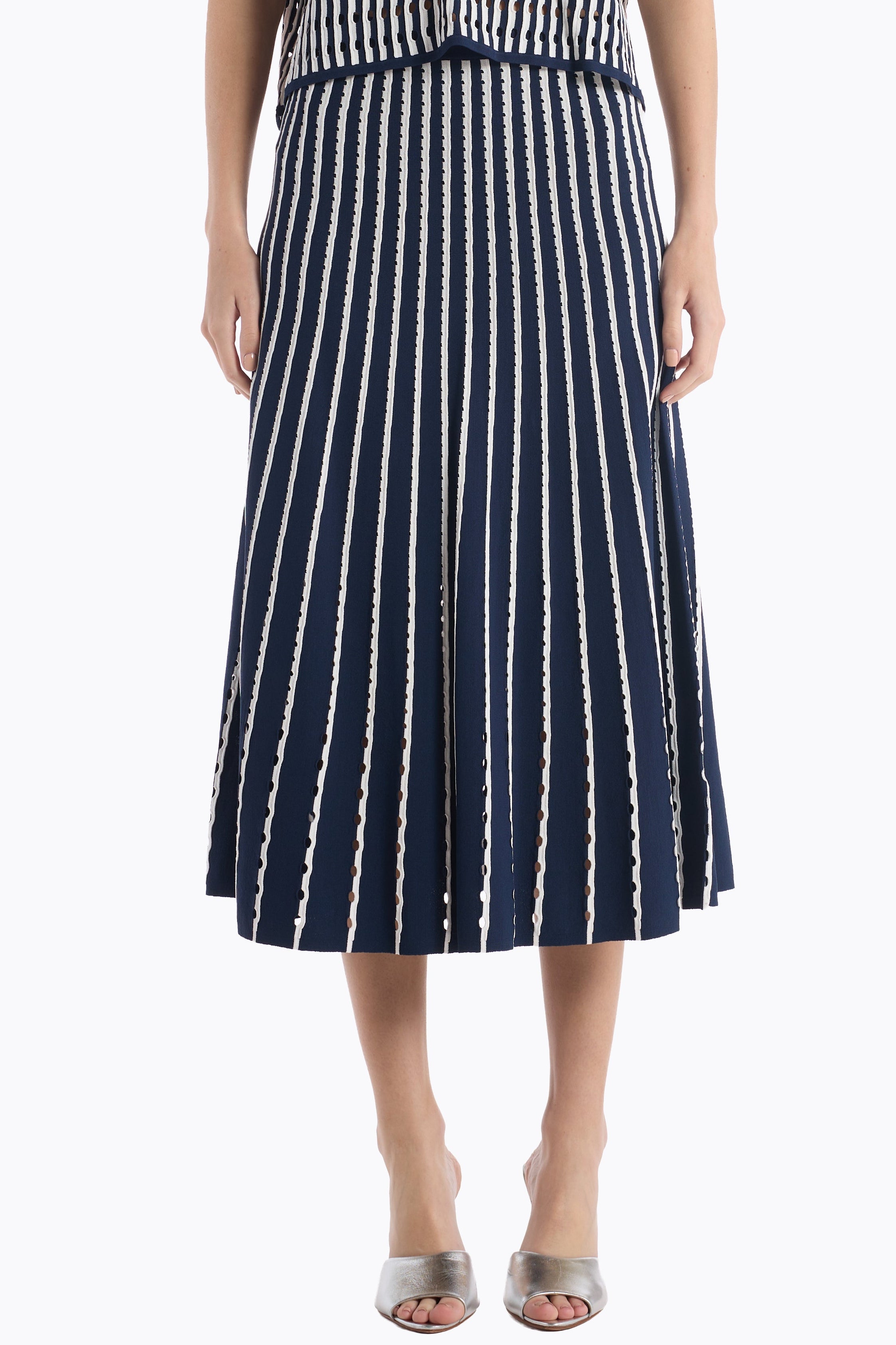Colton Skirt - Pinstripe Navy