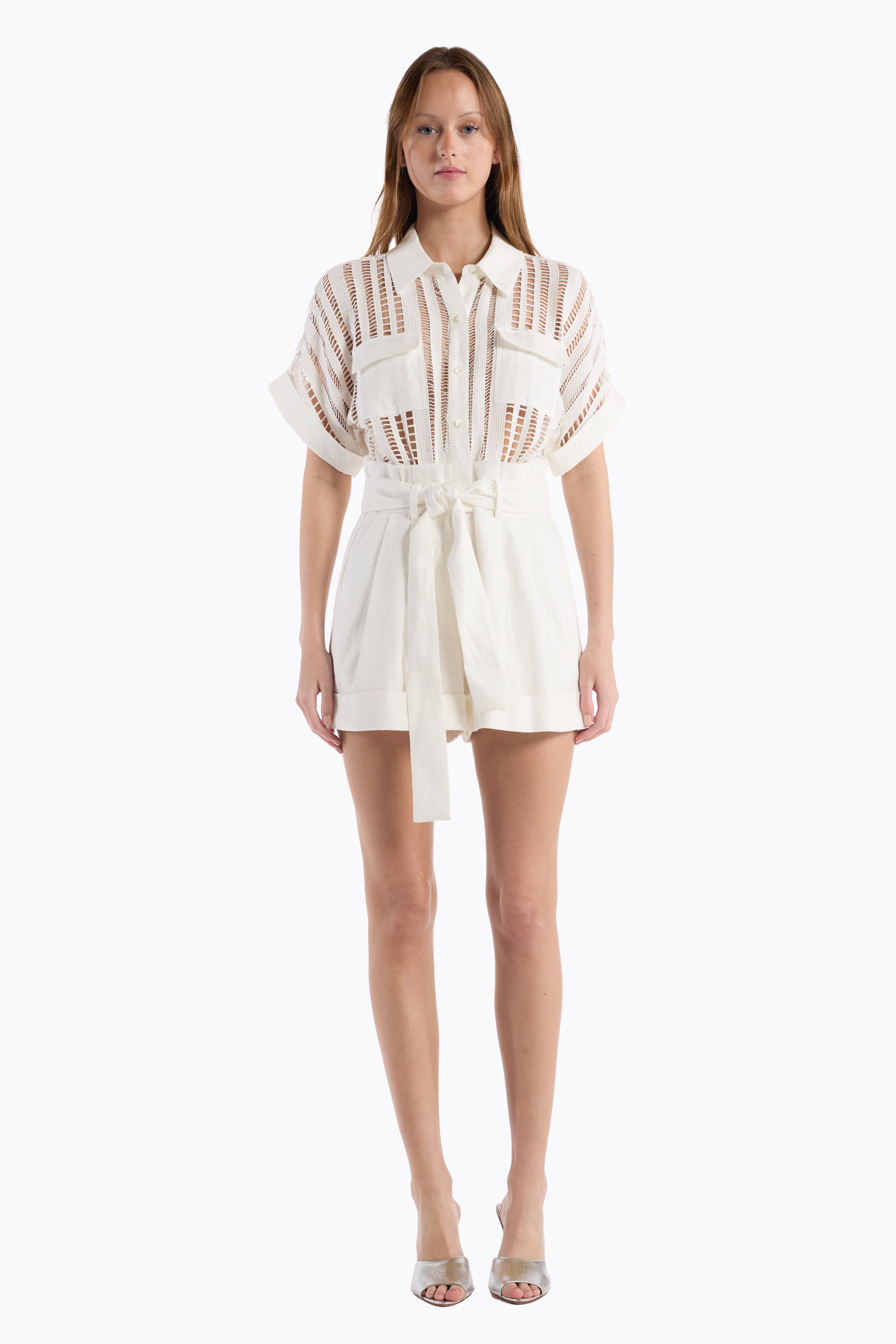 Madeleine Romper - White