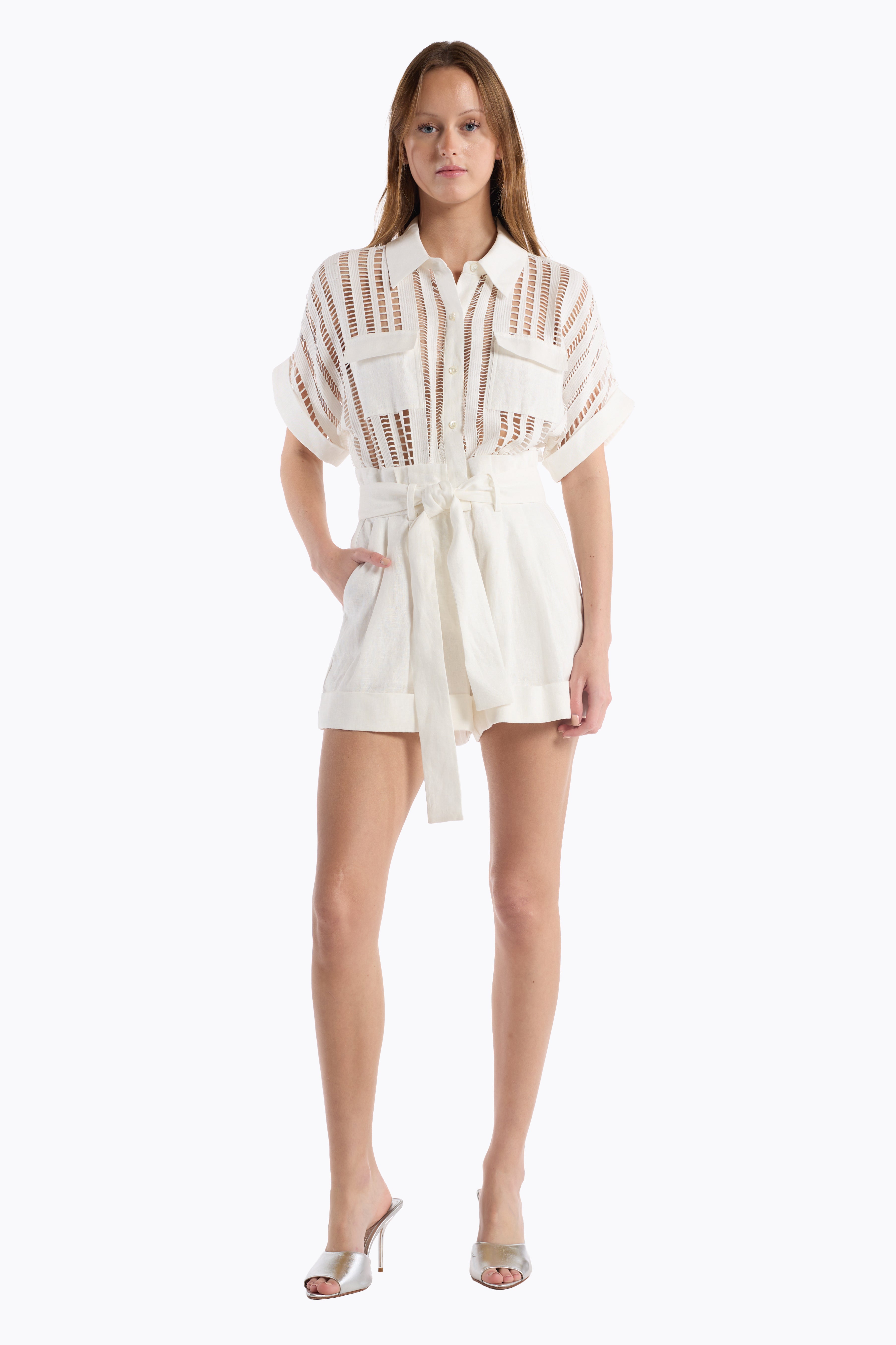 Madeleine Romper - White
