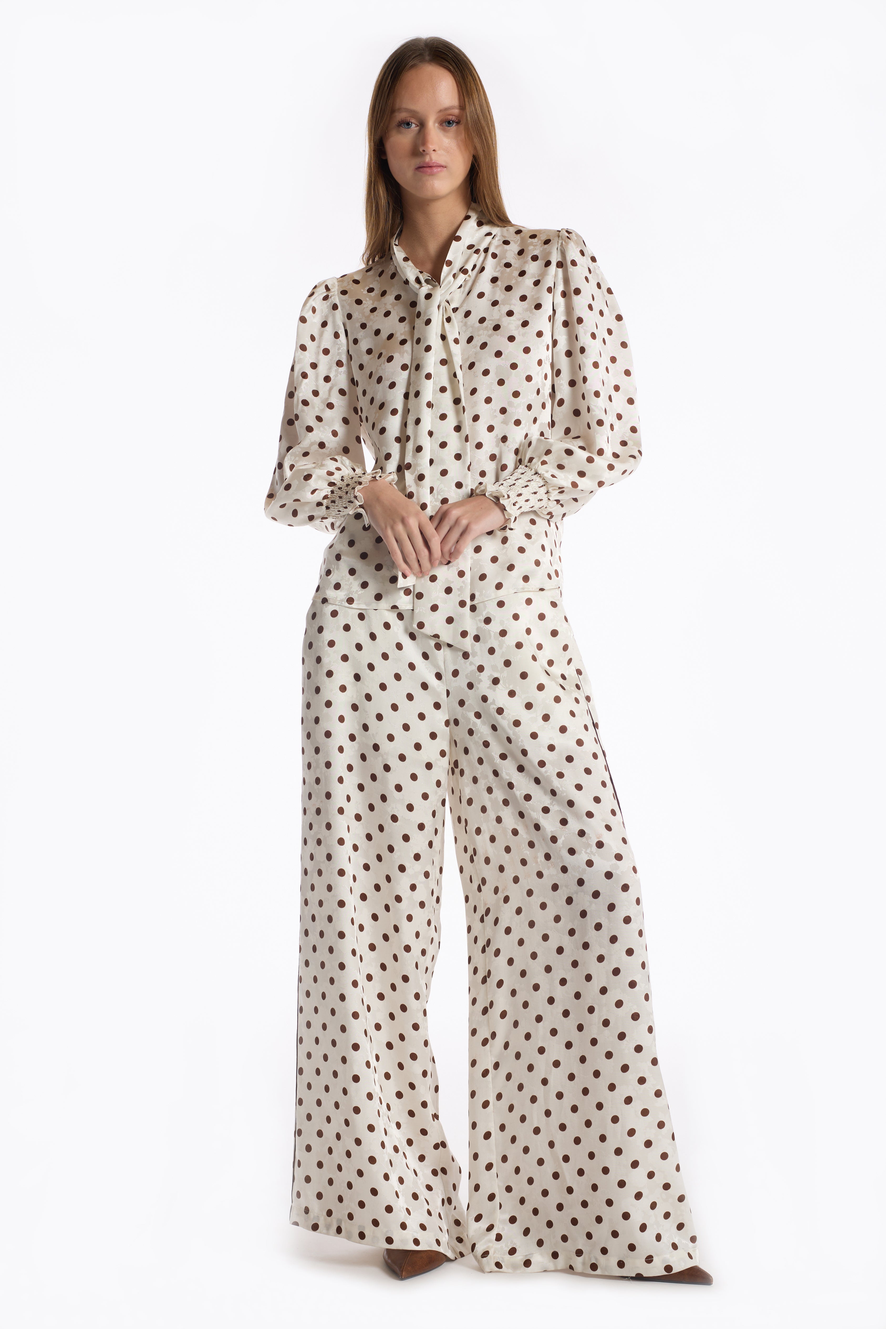 Marta Pant - Brown Polka Dot
