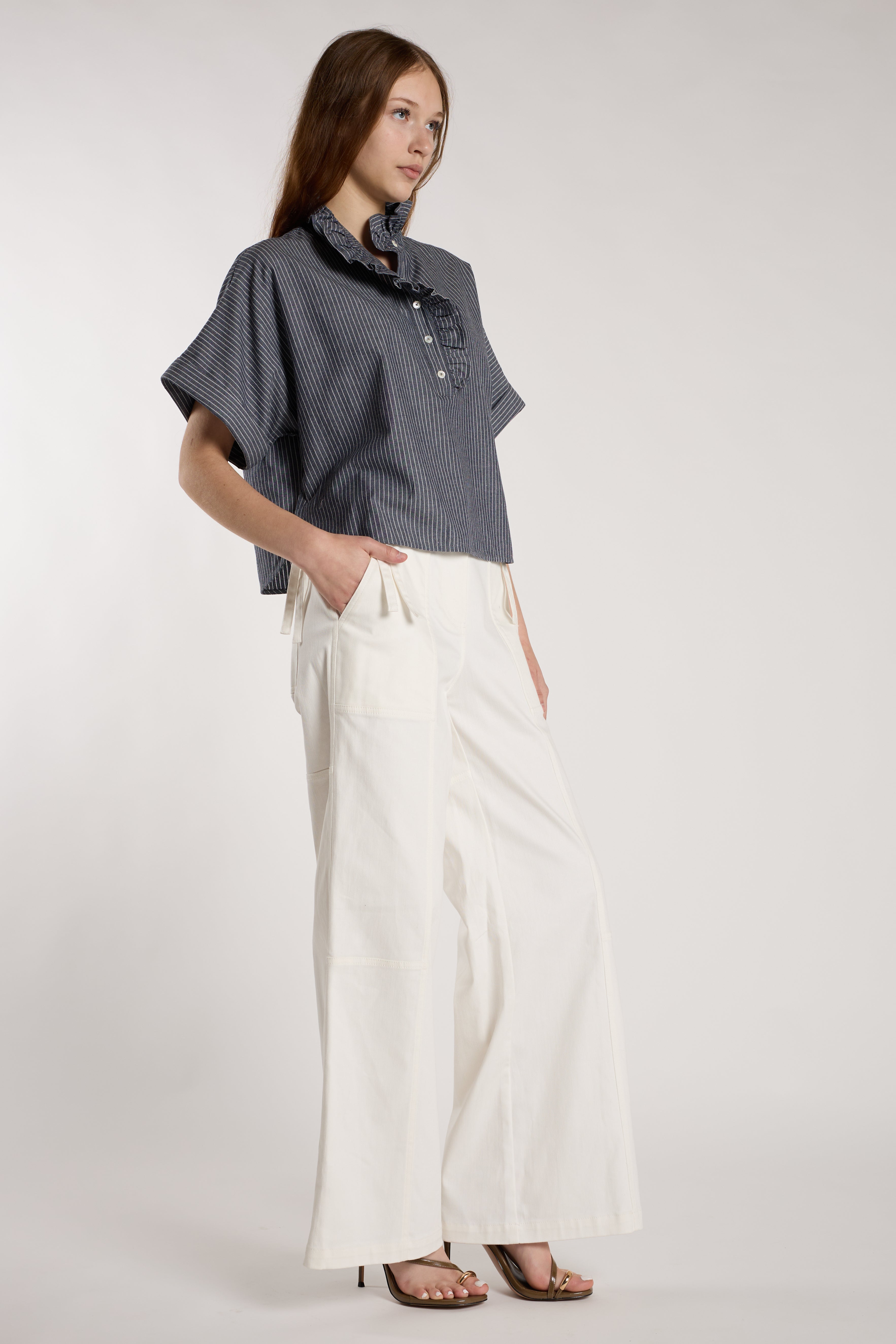 Mabel Top - Chambray Stripe