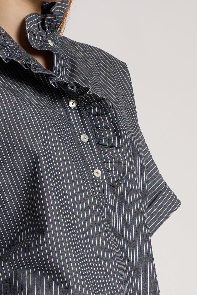 Mabel Top - Chambray Stripe