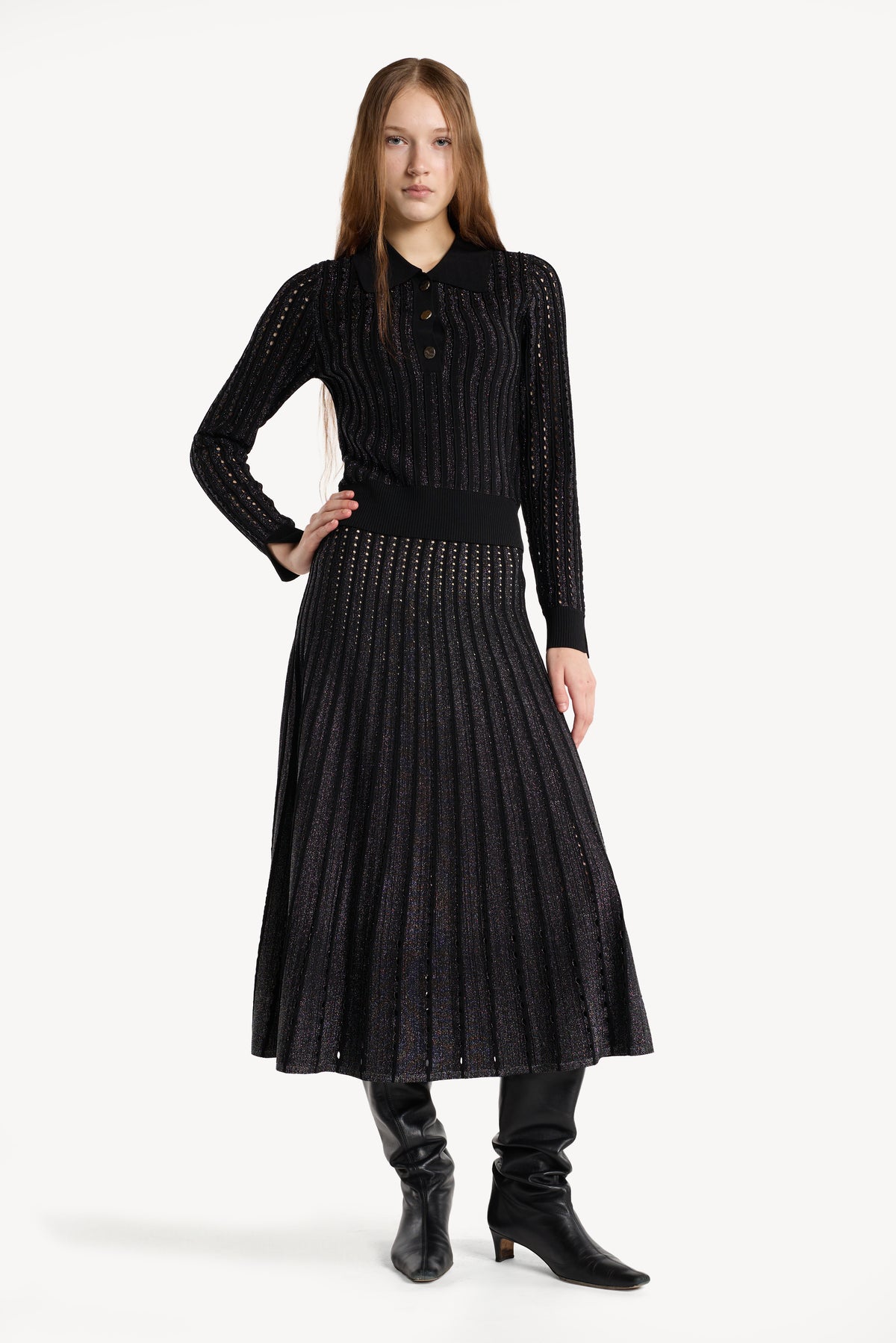 Colton Skirt - Pinstripe Lurex