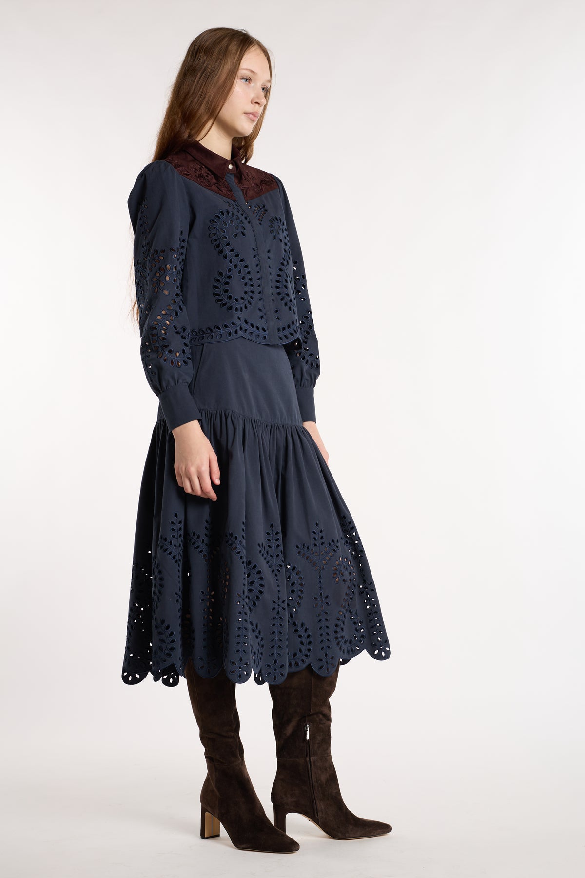Carmel Top - Indigo Embroidery
