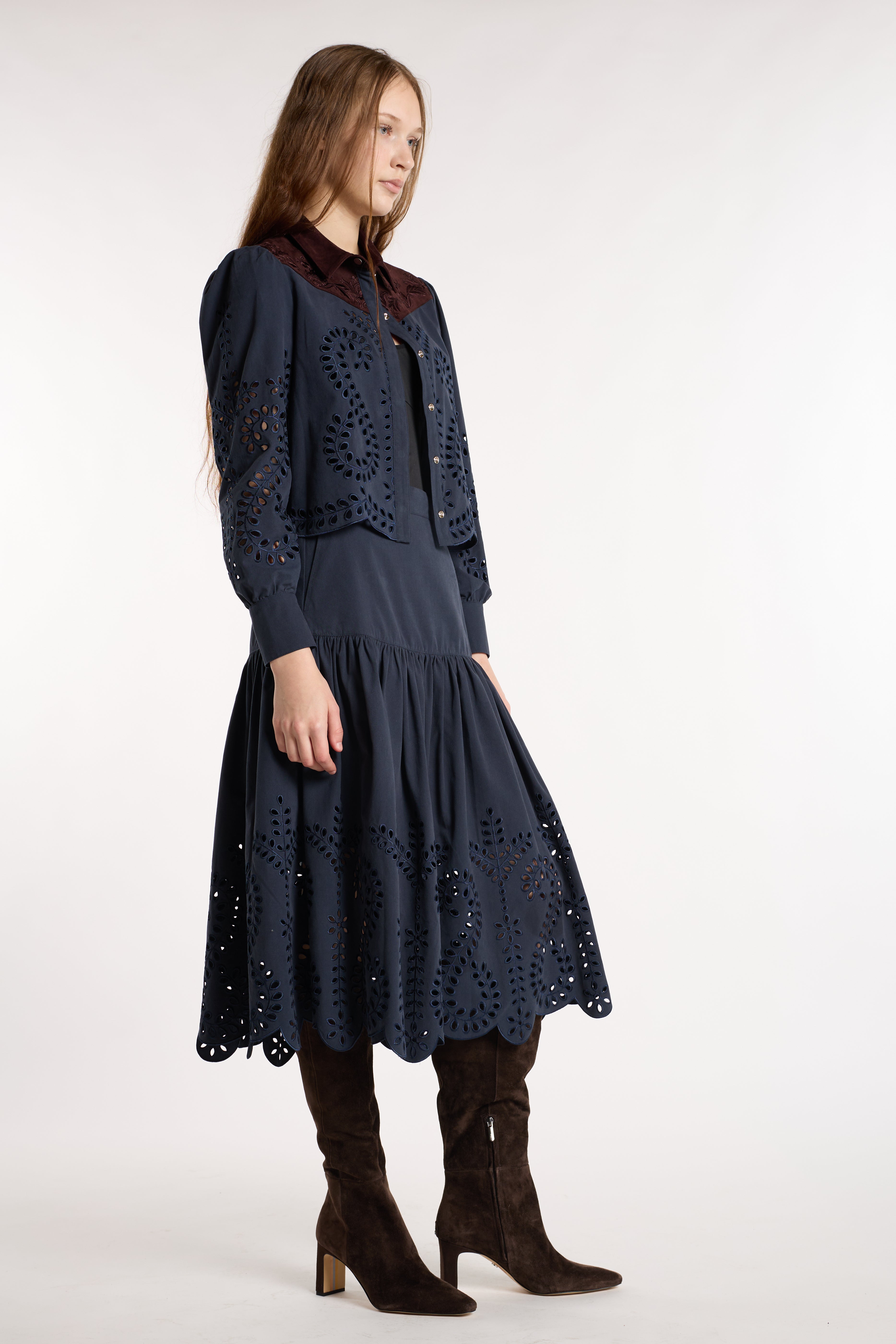 Carmel Top - Indigo Embroidery