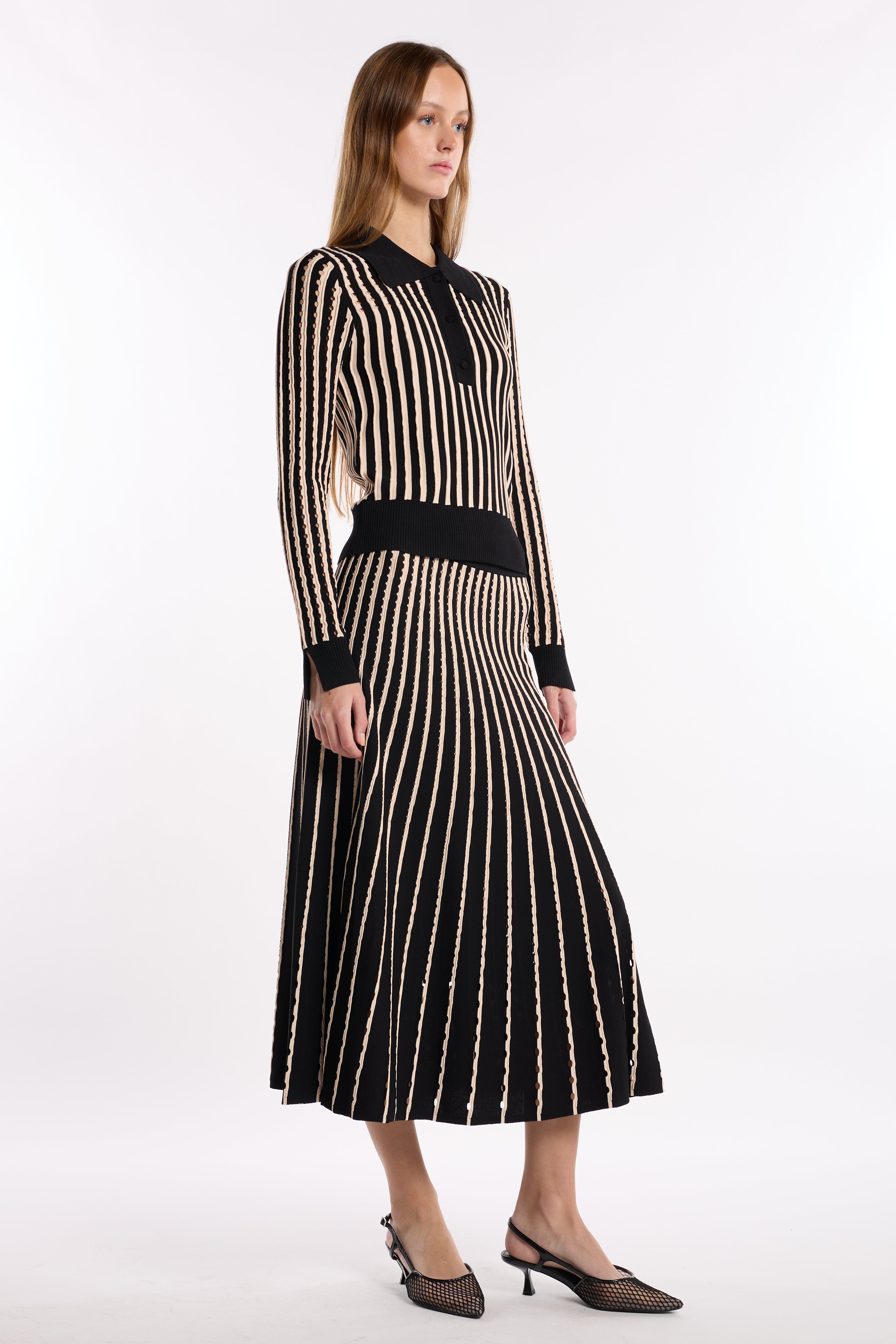 Roselyn Sweater - Pinstripe Black